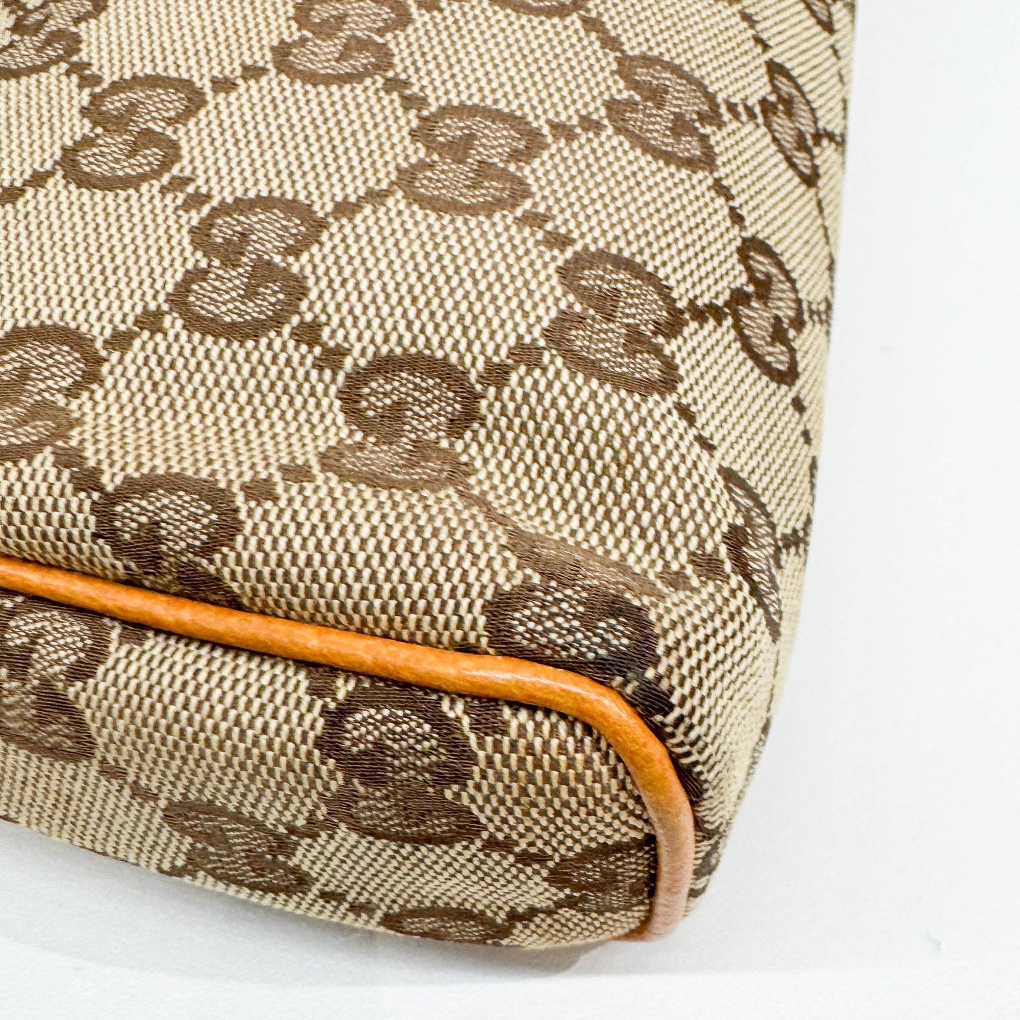 Tan GG Canvas Shoulder Bag