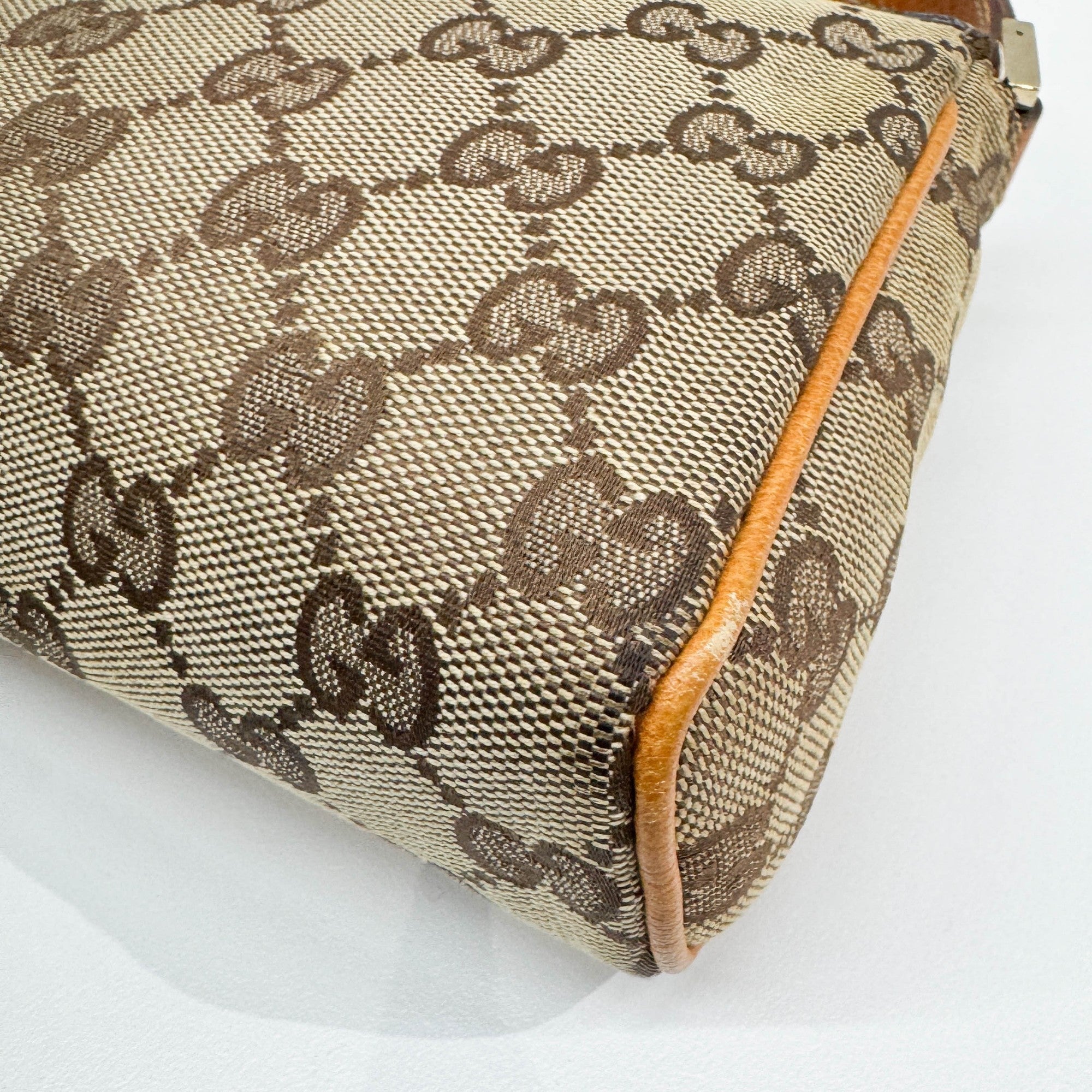 Tan GG Canvas Shoulder Bag