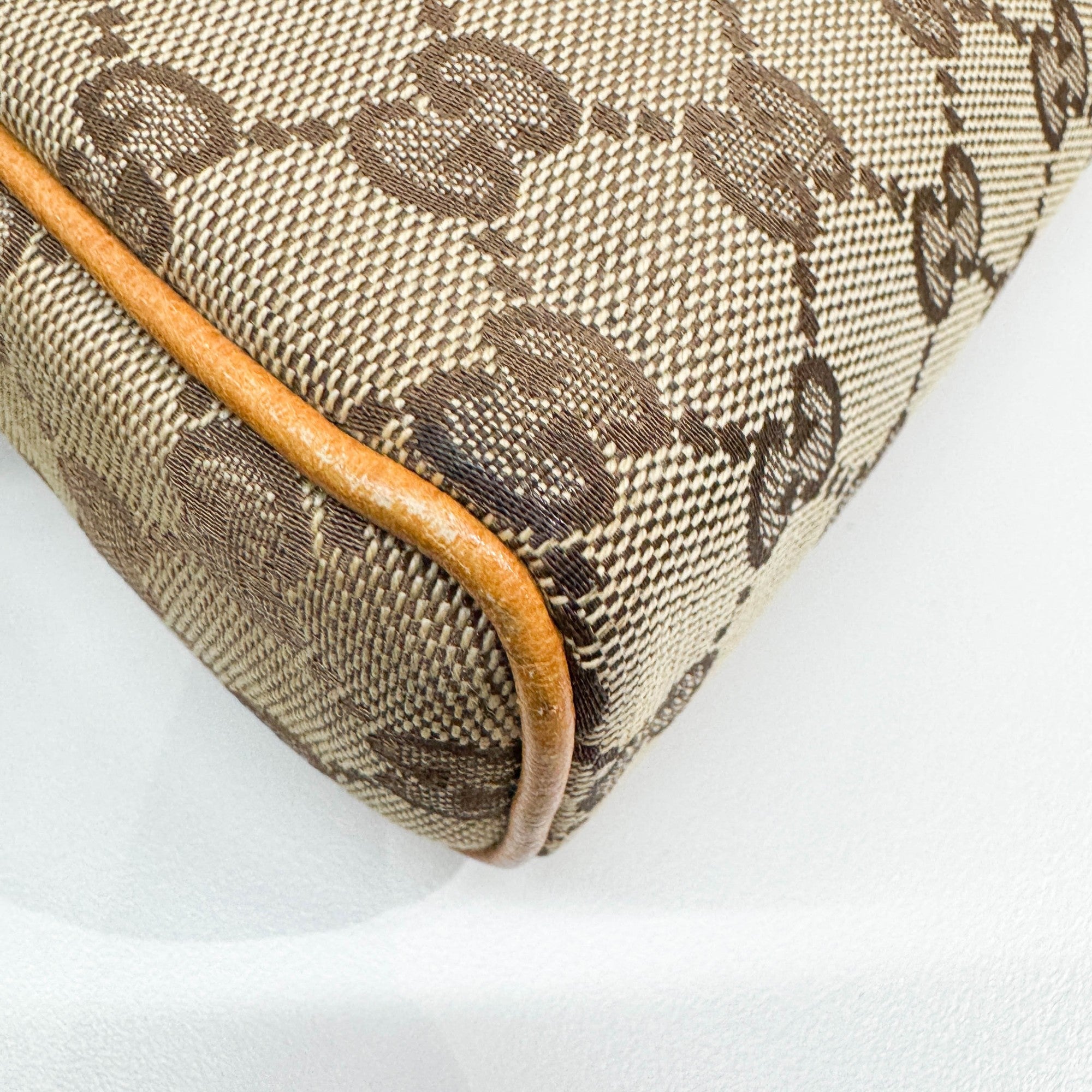 Tan GG Canvas Shoulder Bag