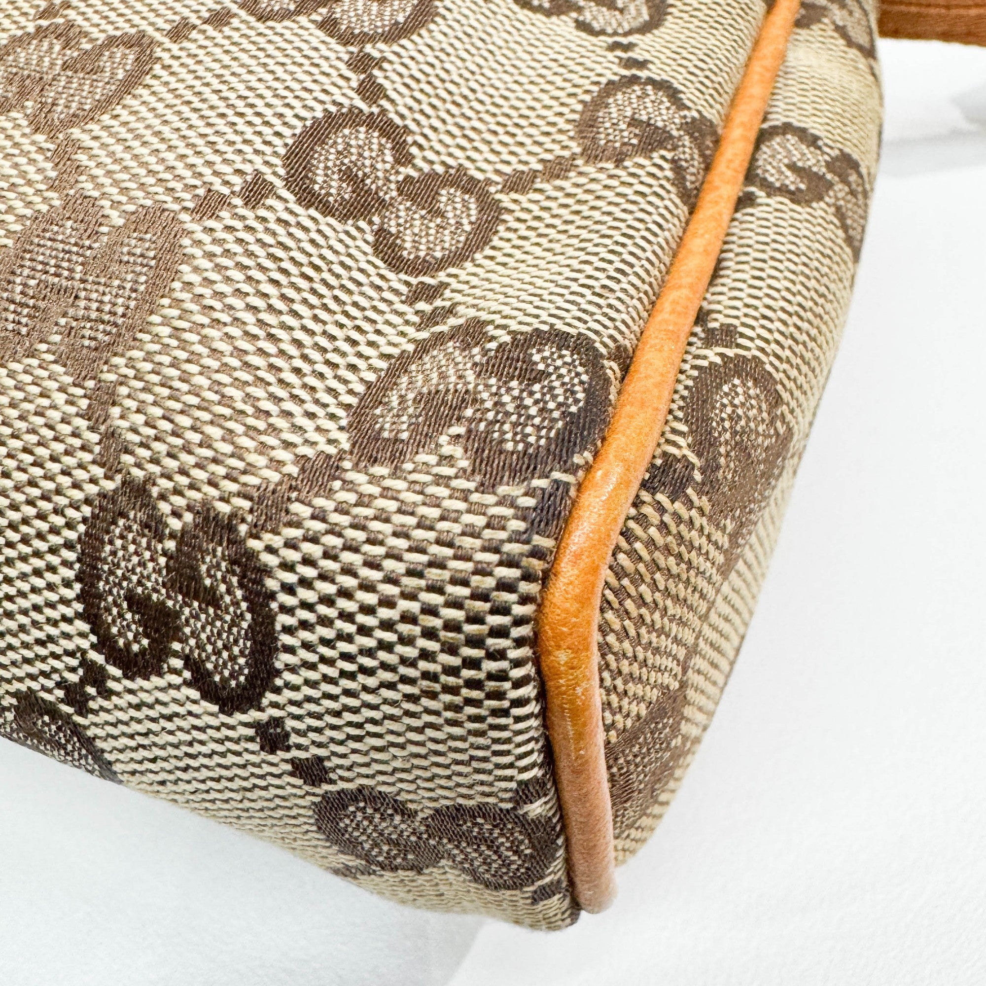 Tan GG Canvas Shoulder Bag