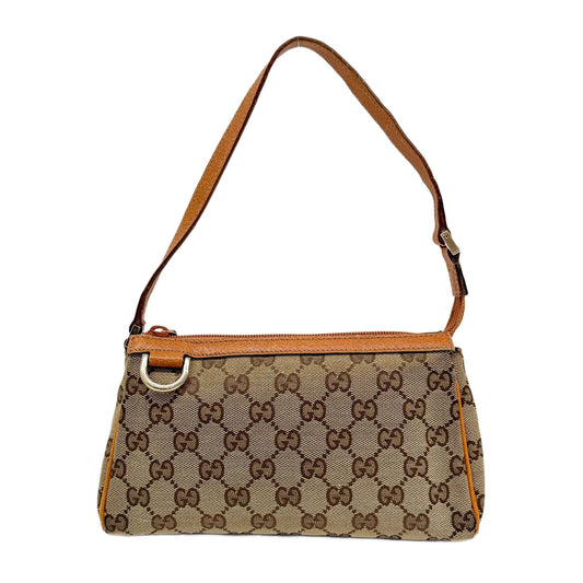 Tan GG Canvas Shoulder Bag