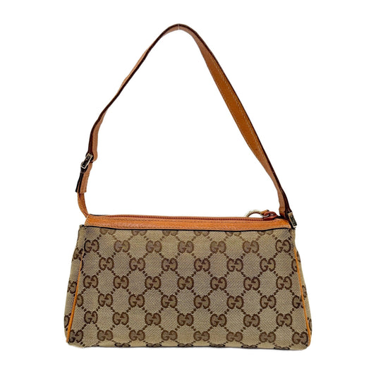 Tan GG Canvas Shoulder Bag