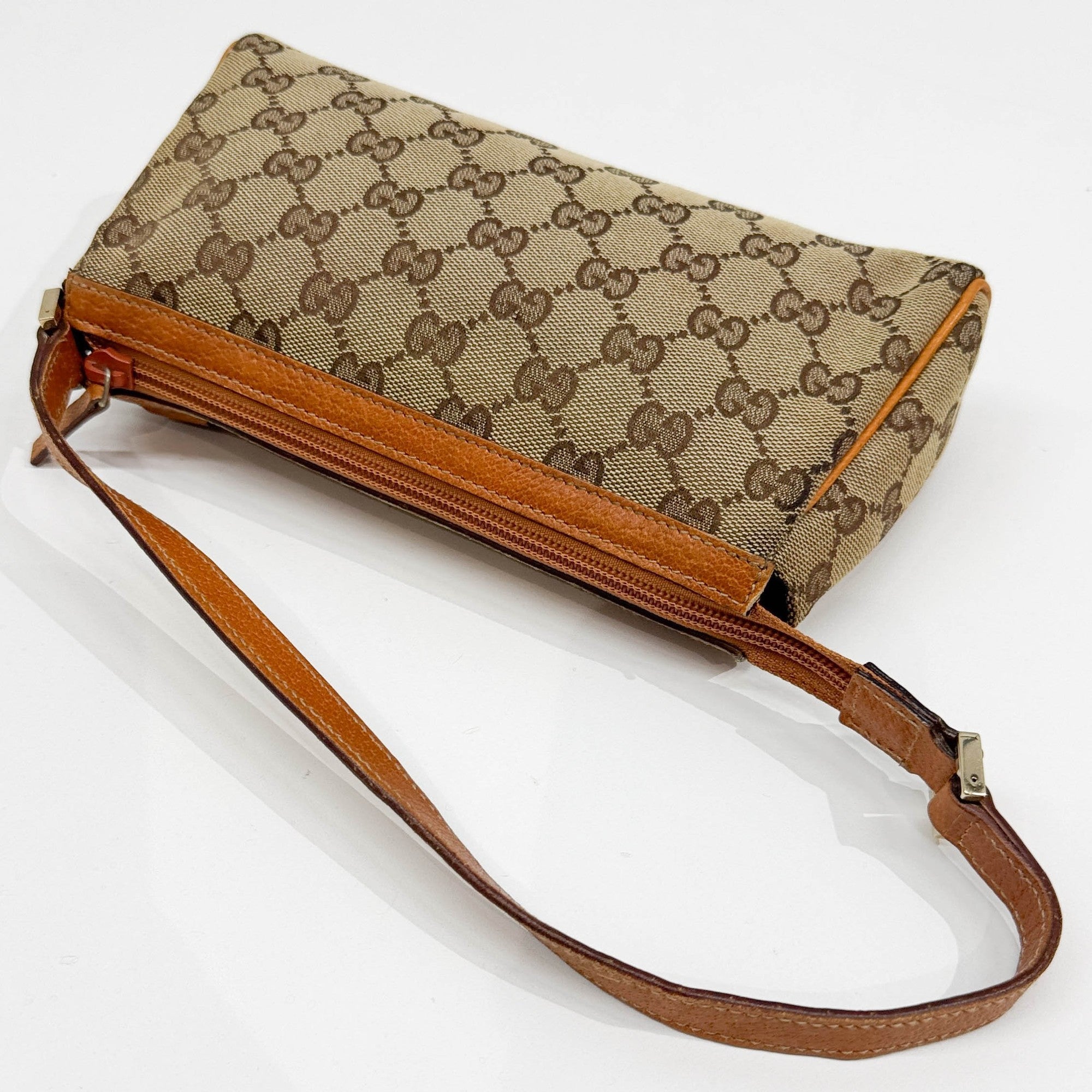 Tan GG Canvas Shoulder Bag