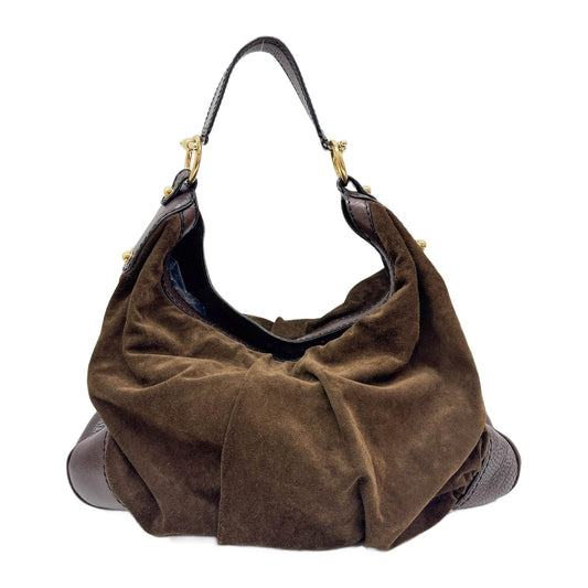 Brown Suede Hobo Bag