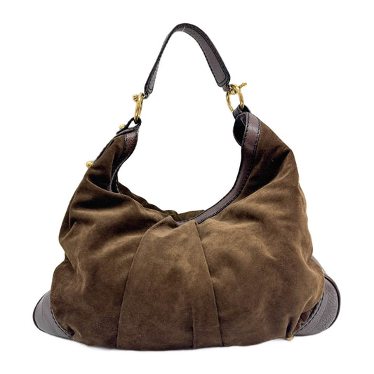Brown Suede Hobo Bag
