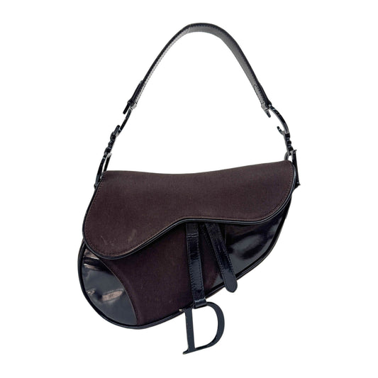 Saddle Dark Brown Cotton Shoulder Bag