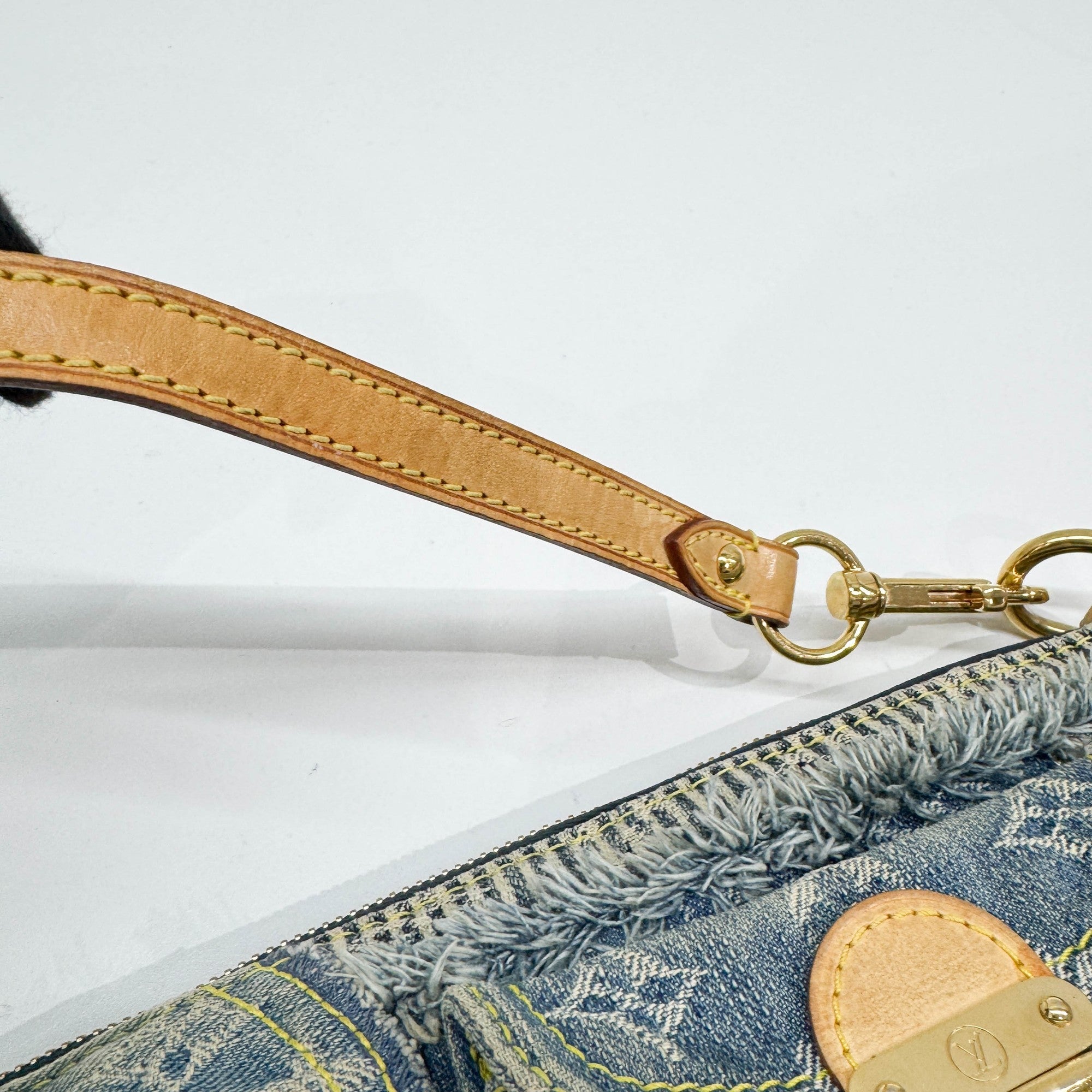 Patchwork Blue Monogram Denim Pochette Bag