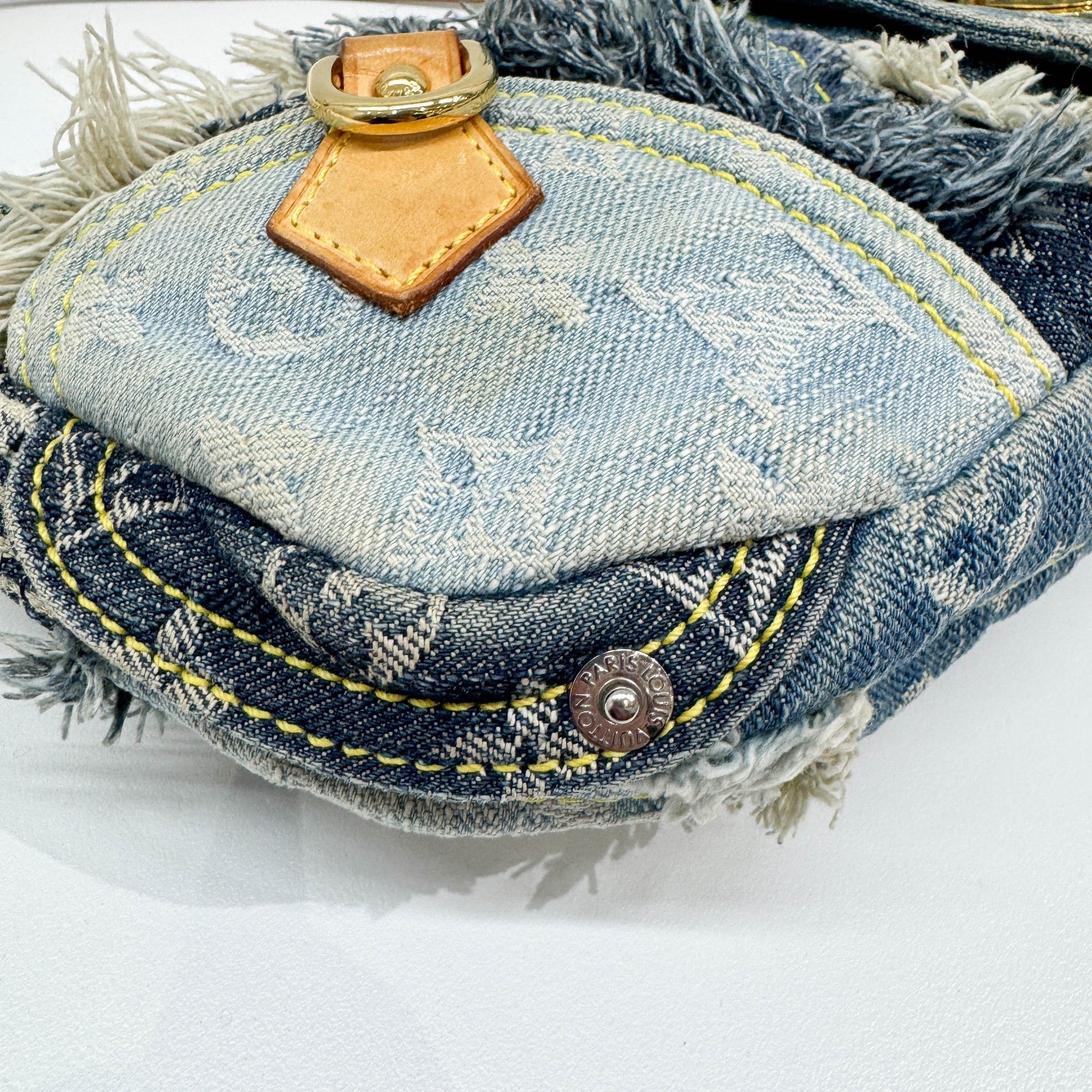 Patchwork Blue Monogram Denim Pochette Bag