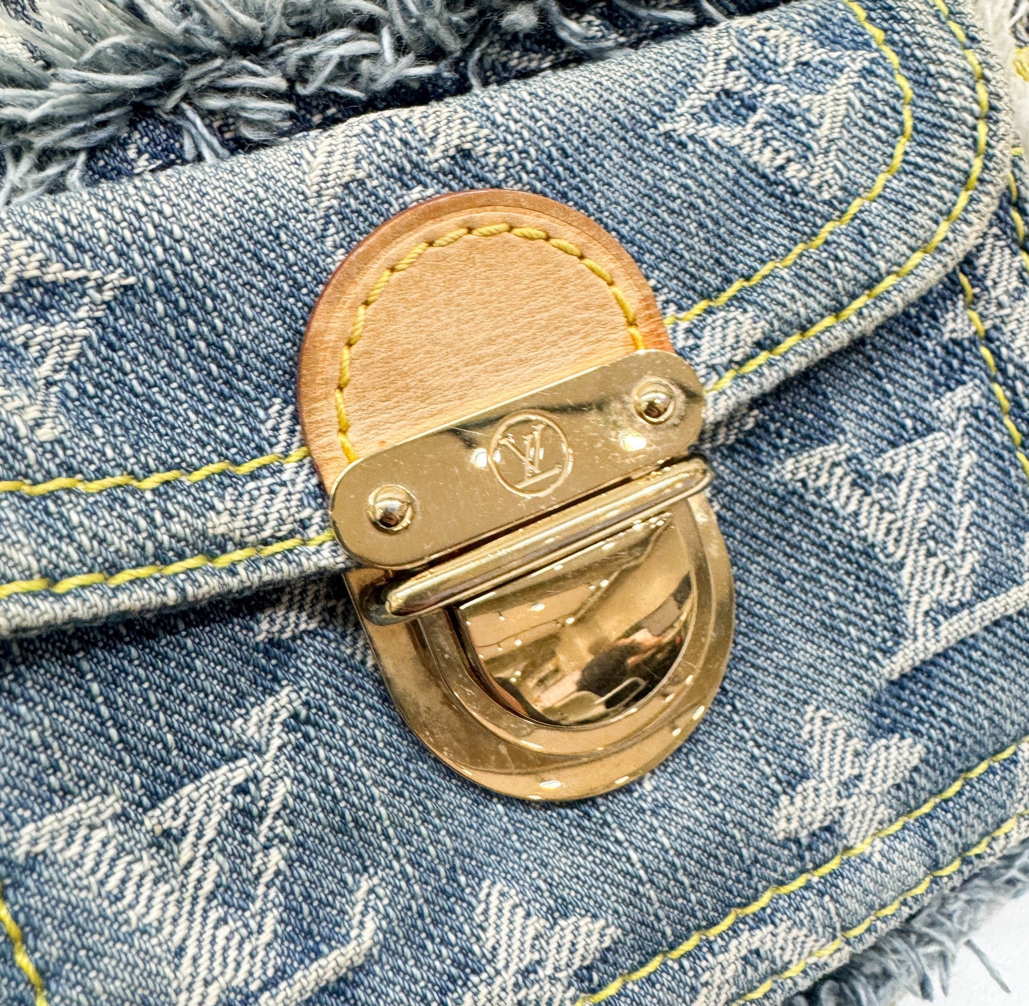 Patchwork Blue Monogram Denim Pochette Bag