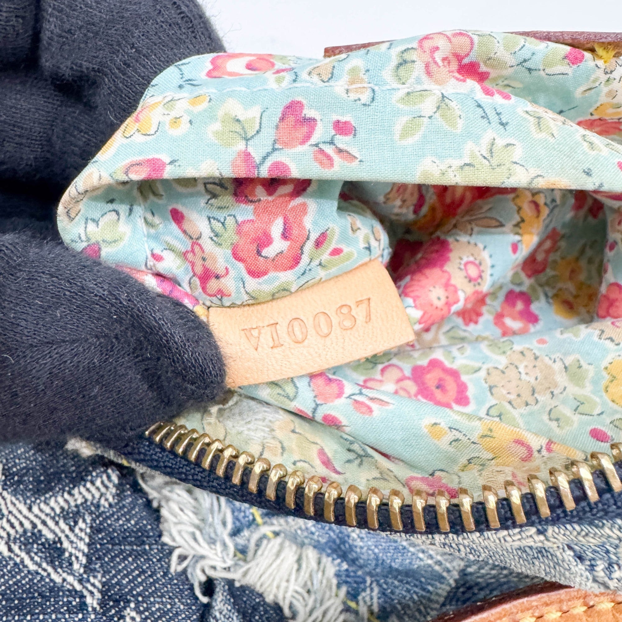 Patchwork Blue Monogram Denim Pochette Bag