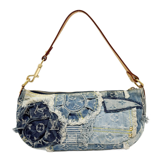 Patchwork Blue Monogram Denim Pochette Bag