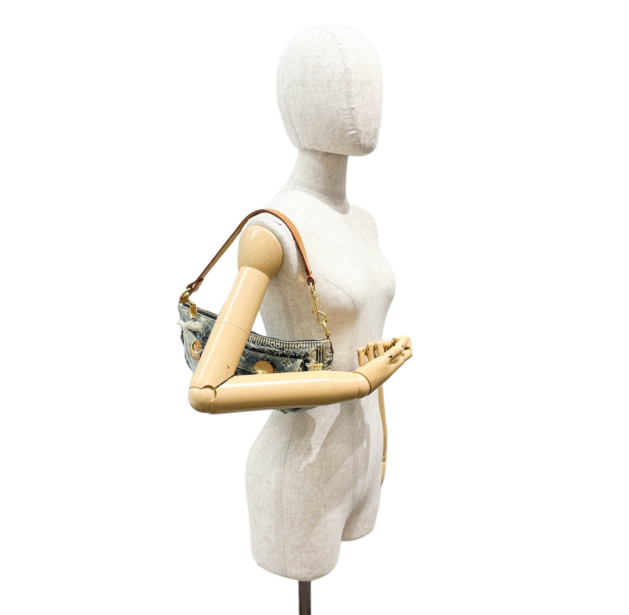 Patchwork Blue Monogram Denim Pochette Bag