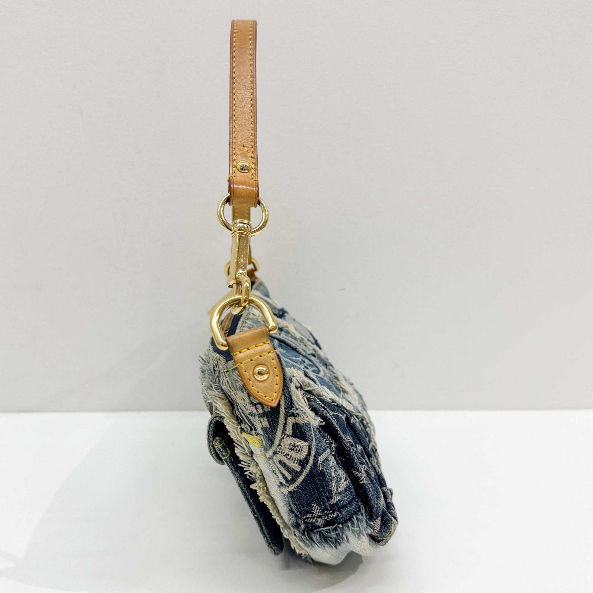 Patchwork Blue Monogram Denim Pochette Bag