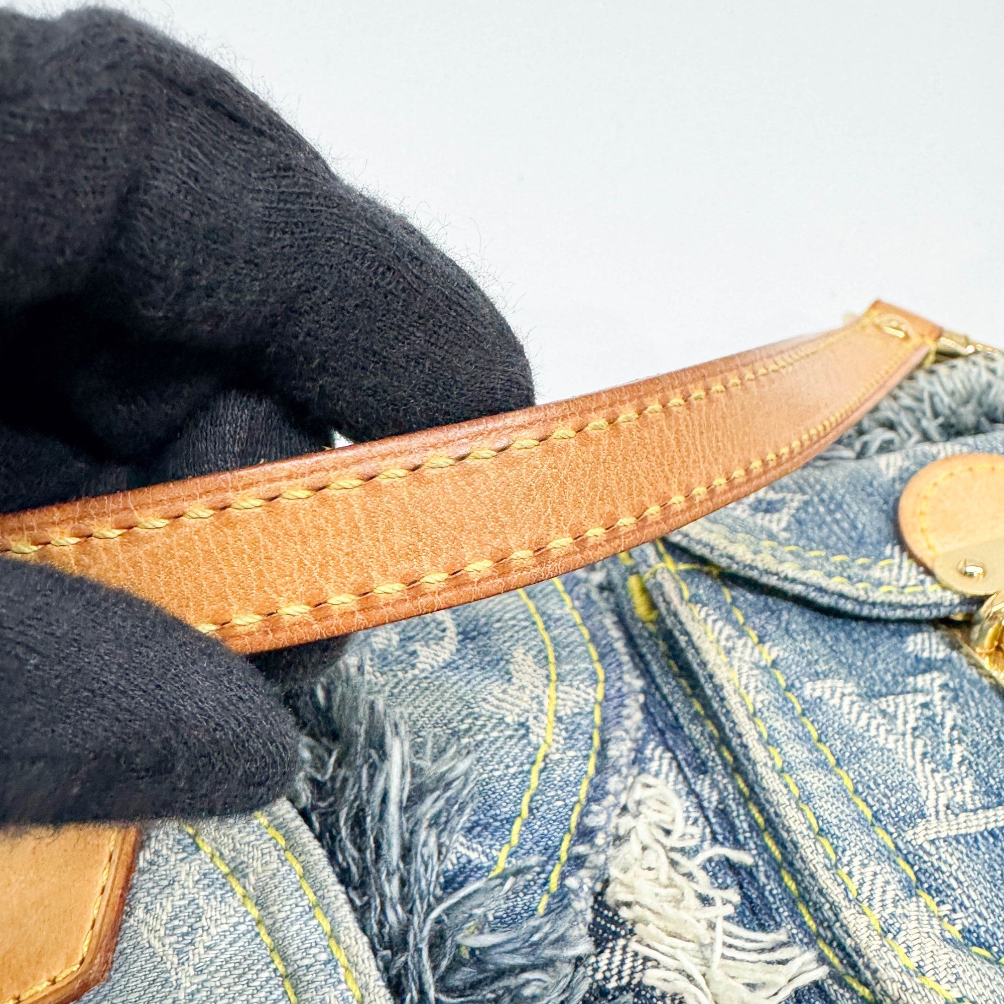 Patchwork Blue Monogram Denim Pochette Bag