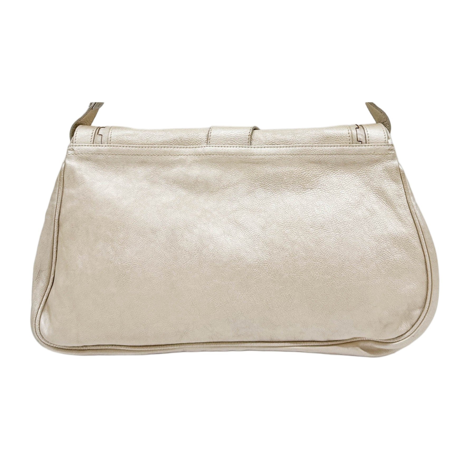 Gaucho Oyster Strap Champagne Leather Shoulder Bag