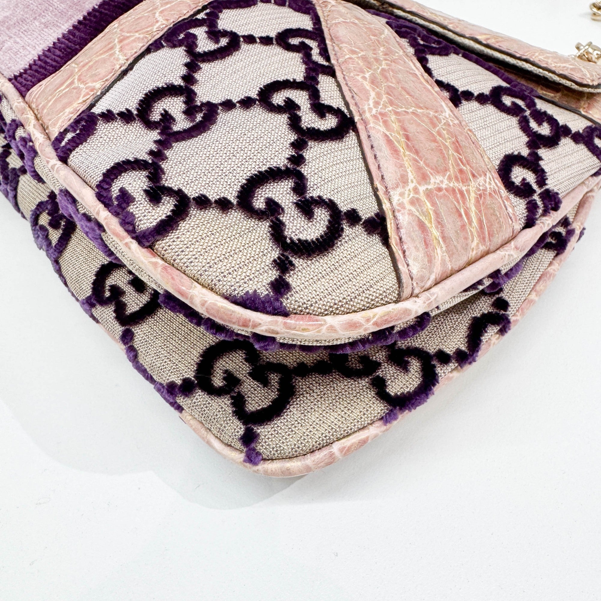 Rhinestone Dragons Multicolor GG Canvas Shoulder Bag