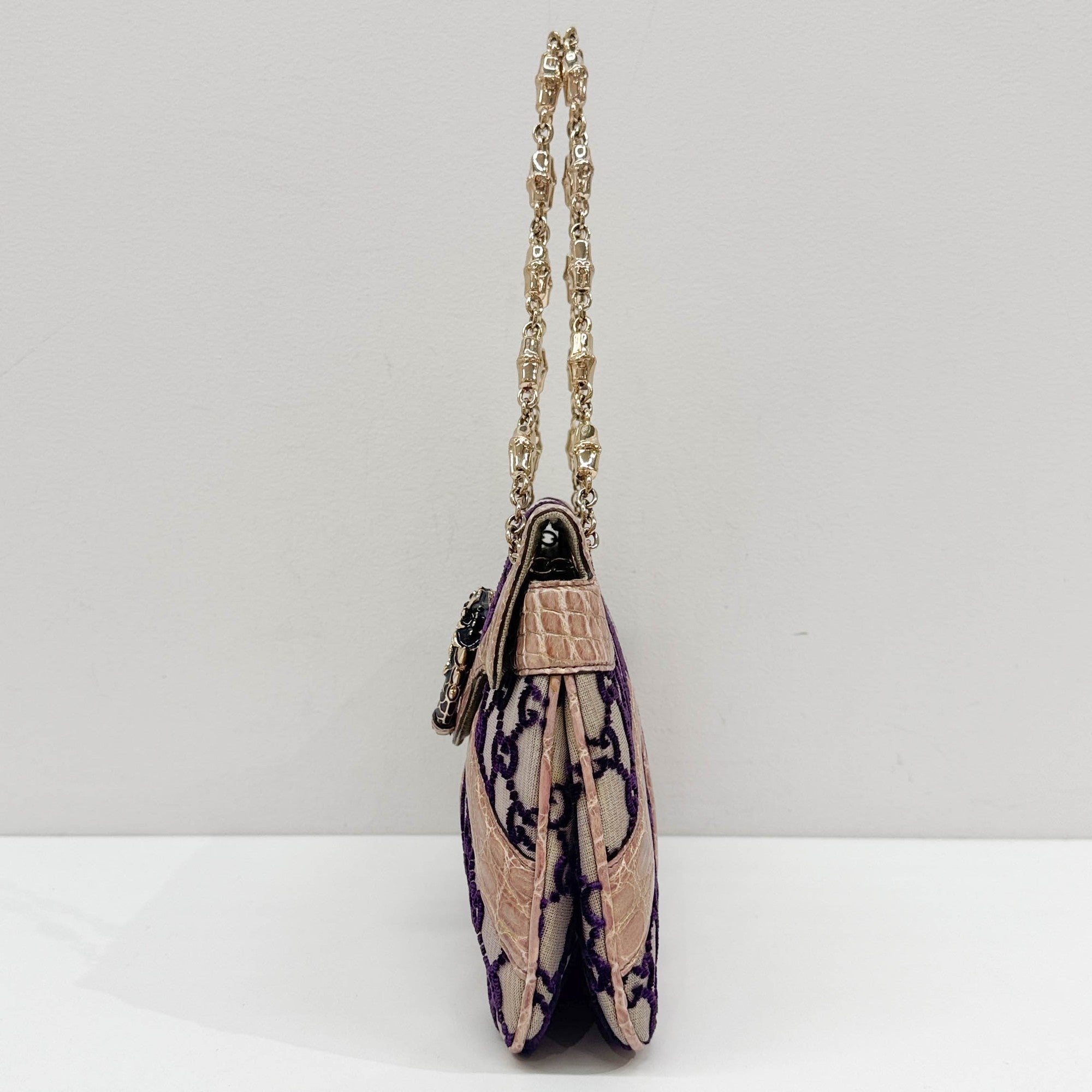 Rhinestone Dragons Multicolor GG Canvas Shoulder Bag