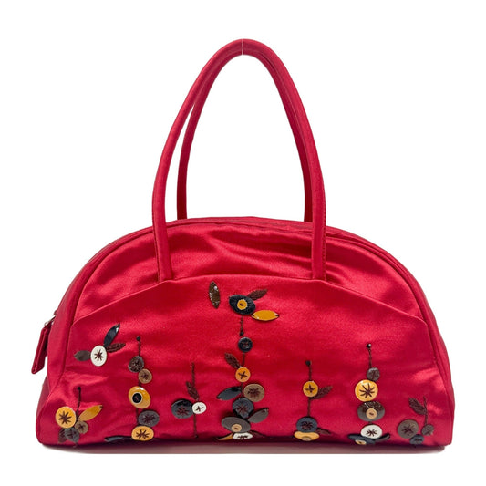 Embroidery Red Satin Hand Bag