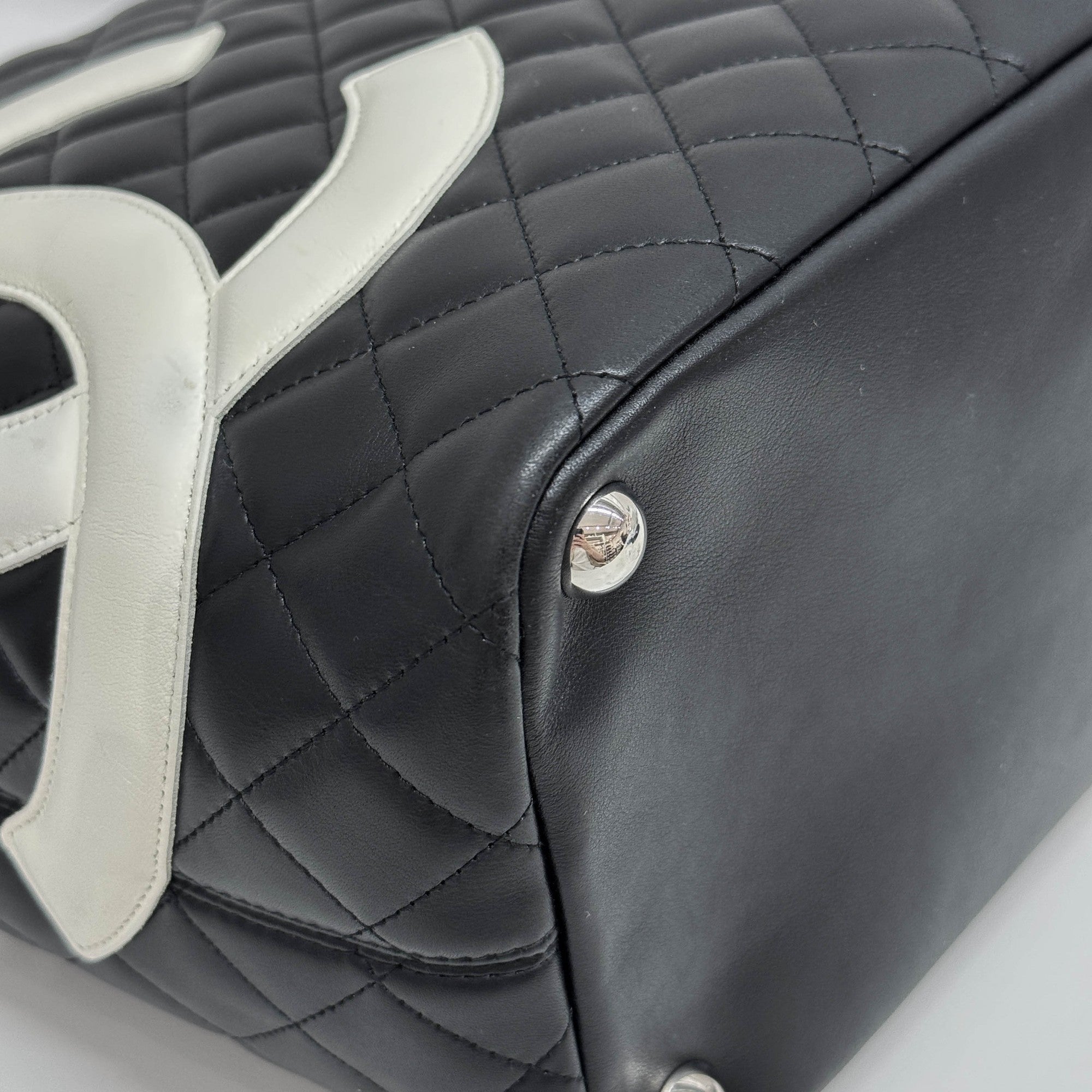 Cambon Black Leather Tote Bag