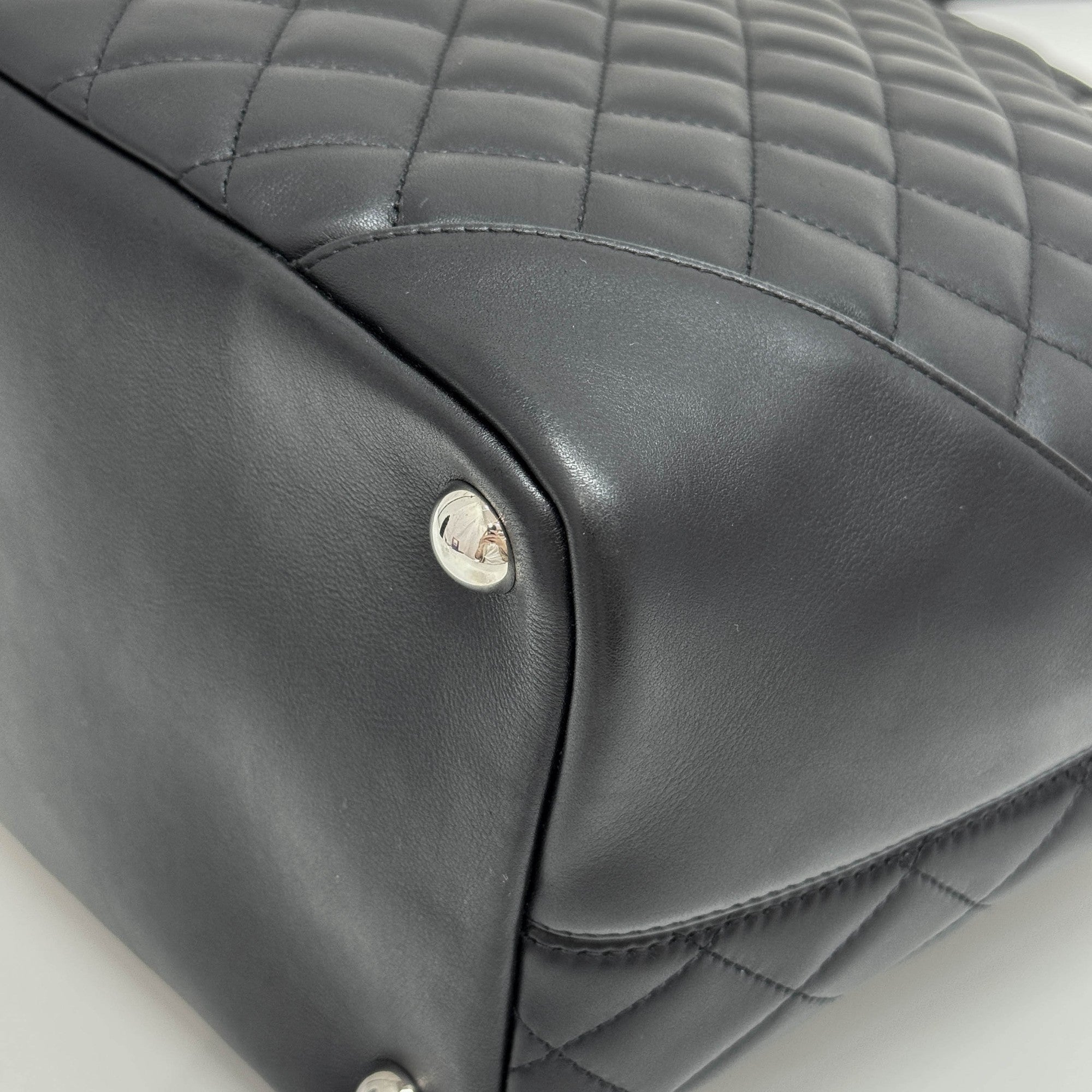 Cambon Black Leather Tote Bag