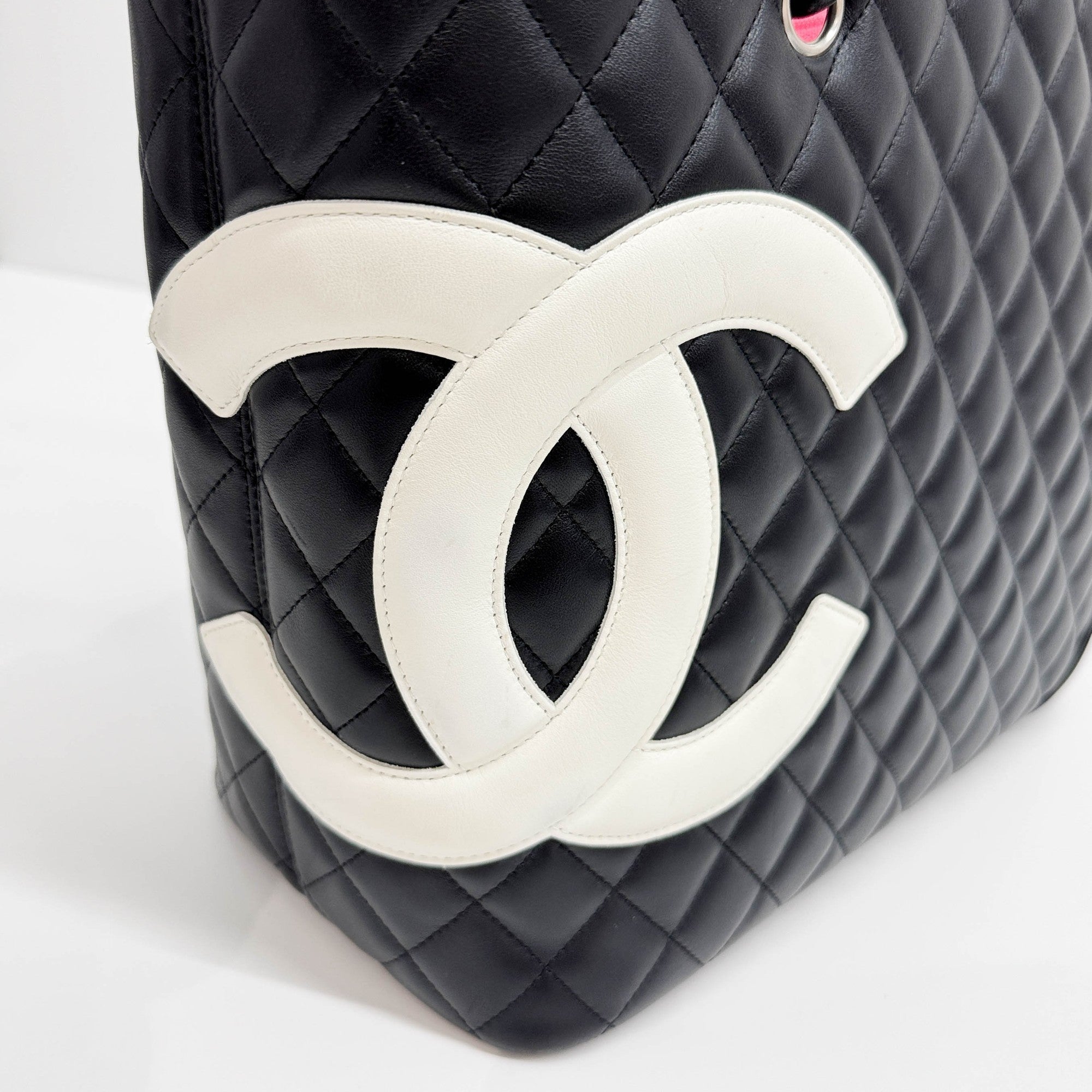 Cambon Black Leather Tote Bag