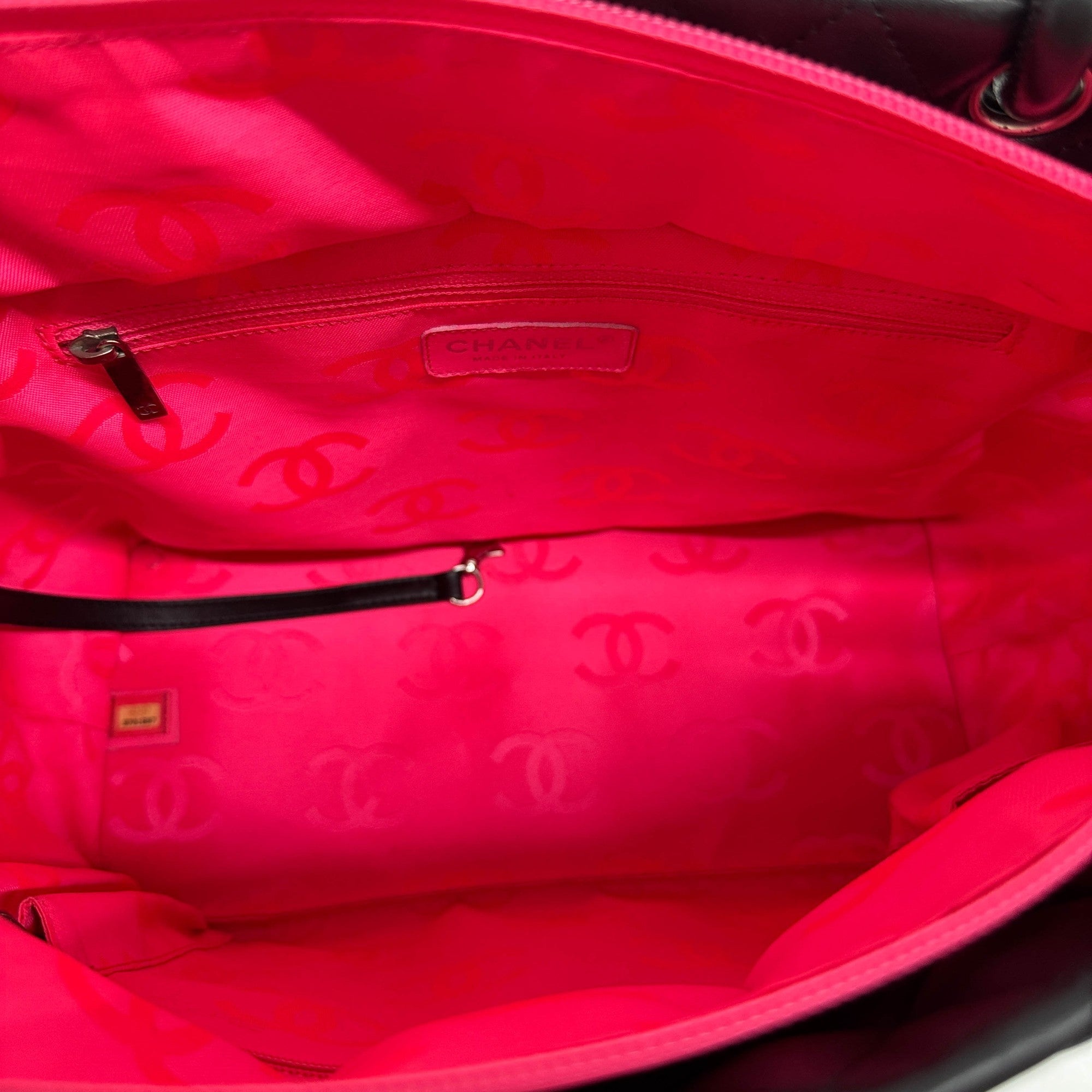 Cambon Black Leather Tote Bag