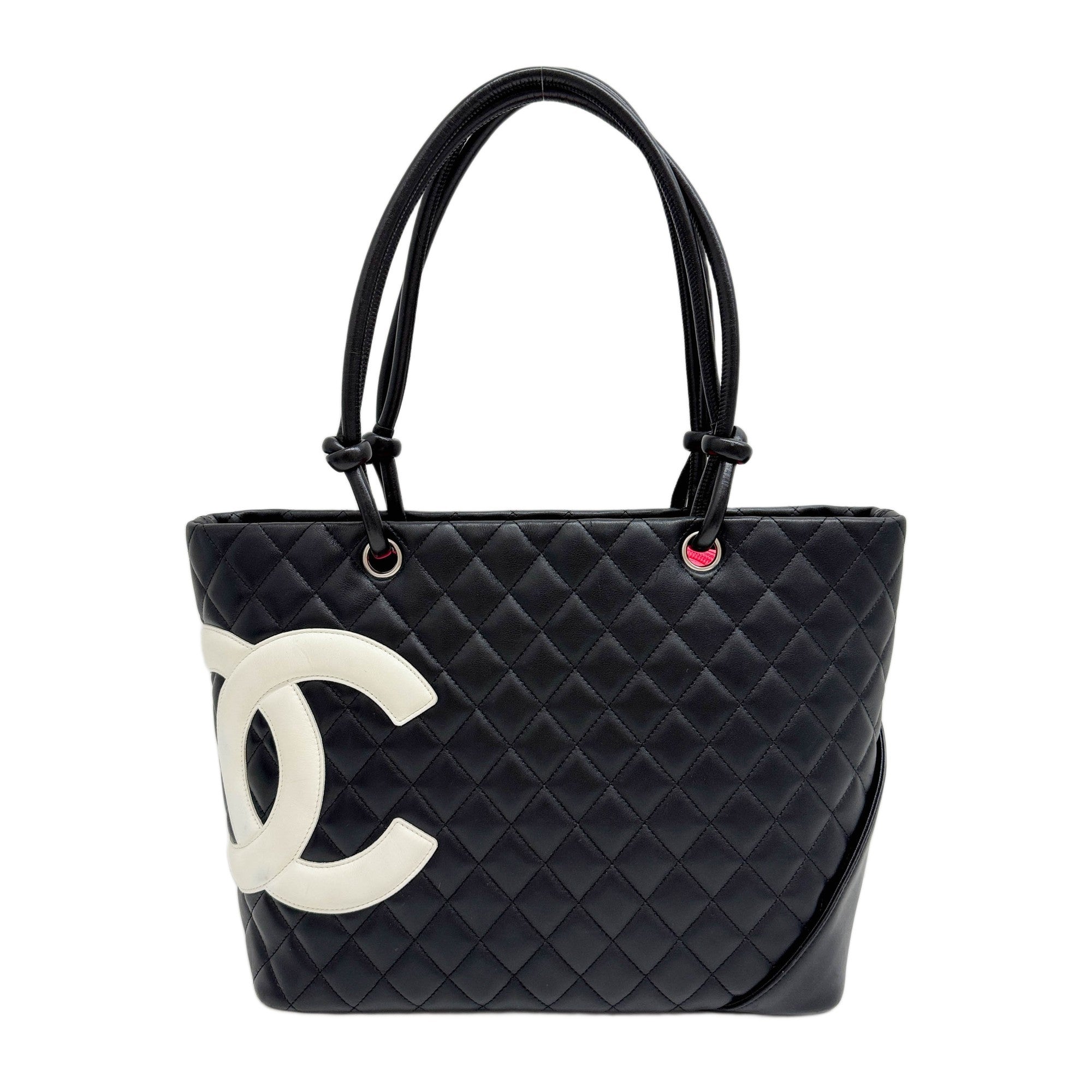 Cambon Black Leather Tote Bag