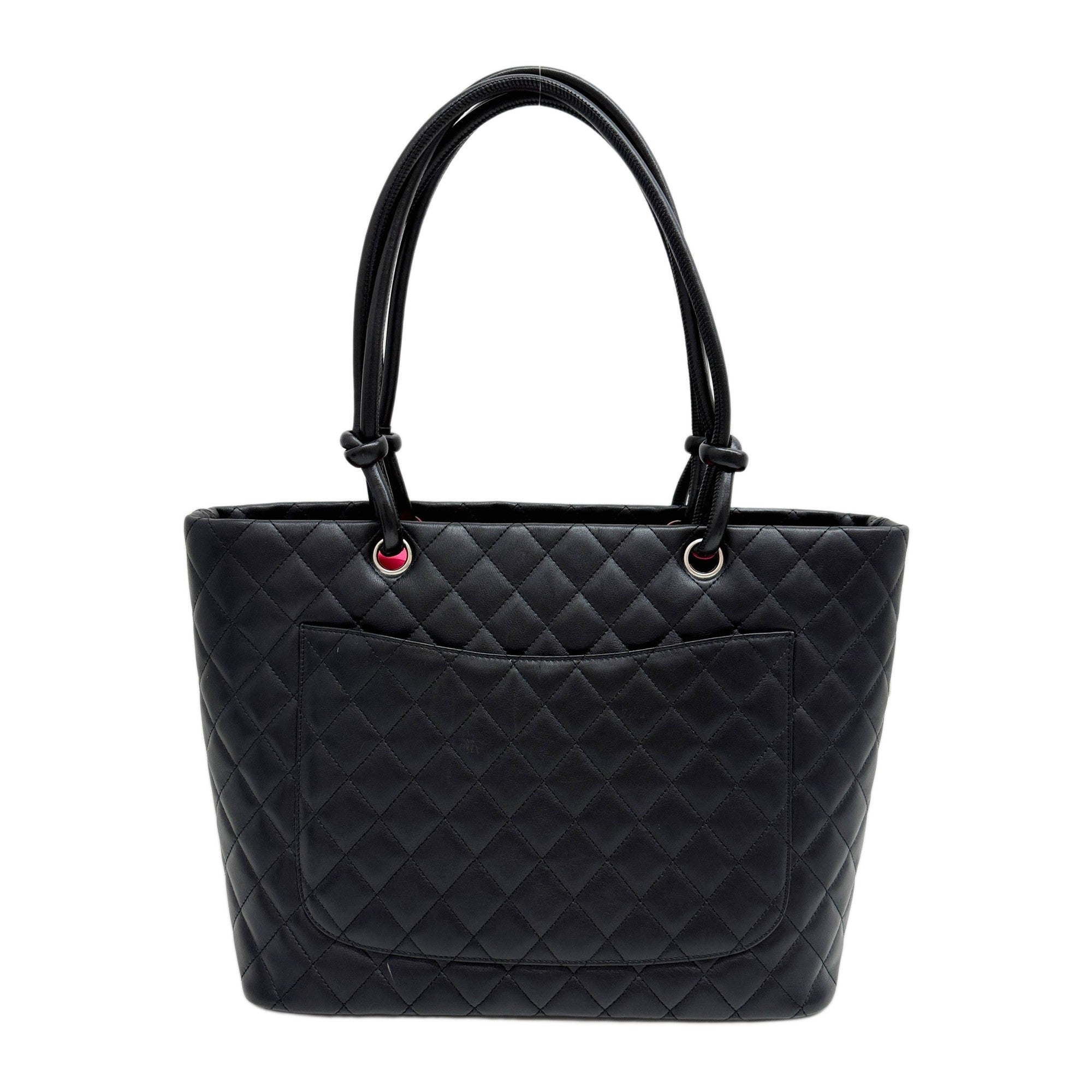 Cambon Black Leather Tote Bag