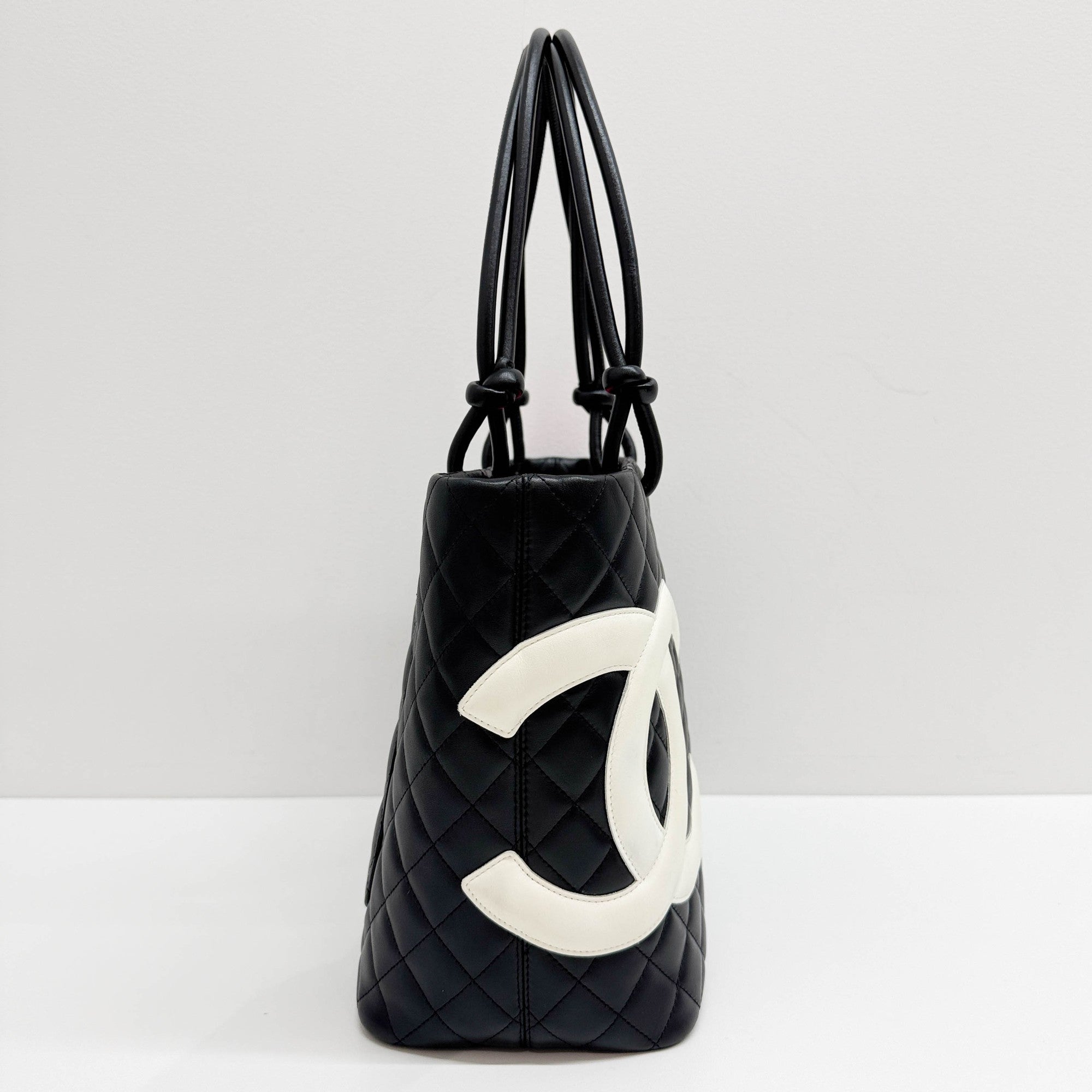 Cambon Black Leather Tote Bag