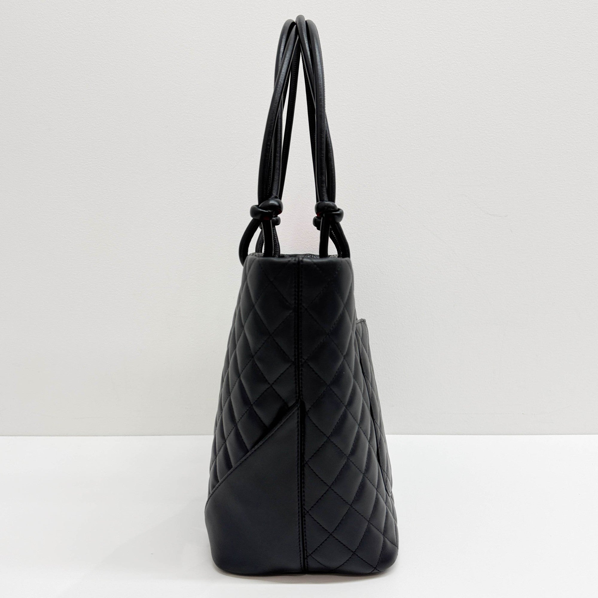 Cambon Black Leather Tote Bag