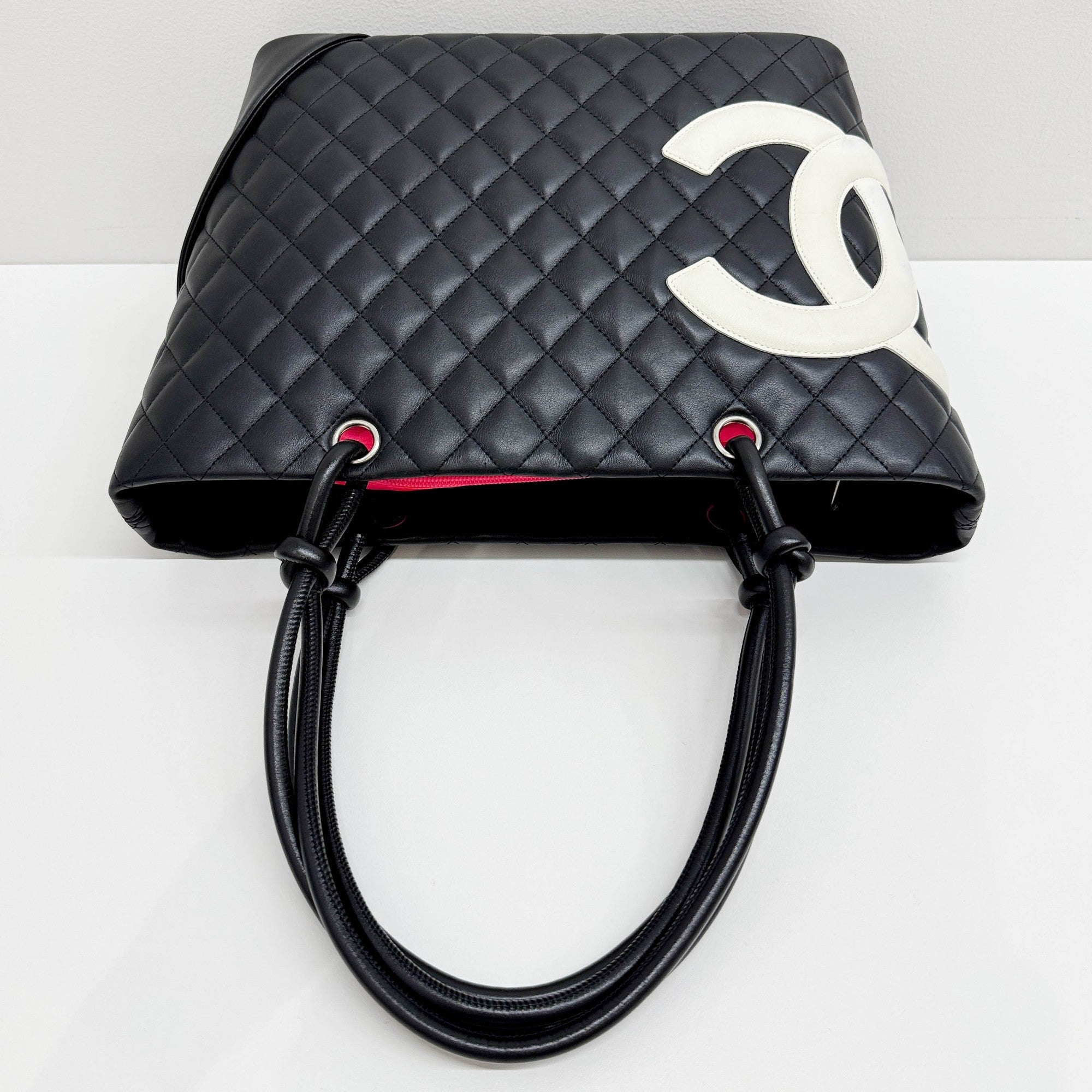 Cambon Black Leather Tote Bag