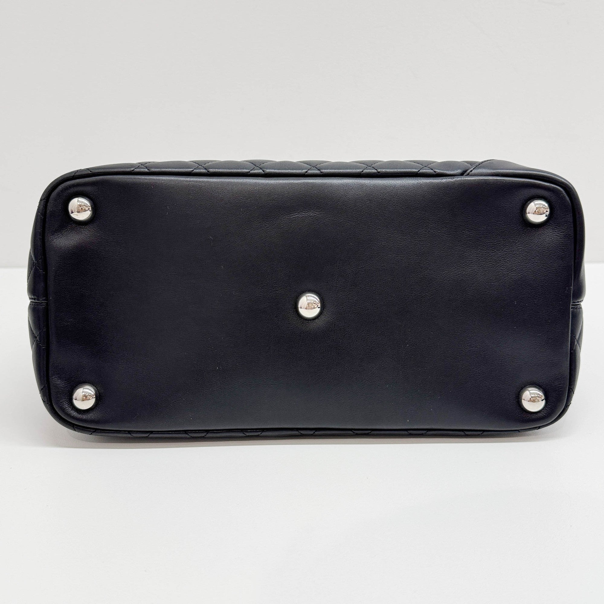 Cambon Black Leather Tote Bag