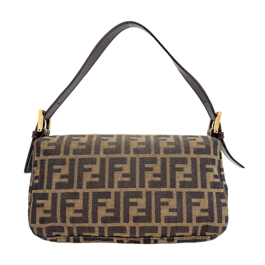 Baguette Brown Zucca Canvas Shoulder Bag