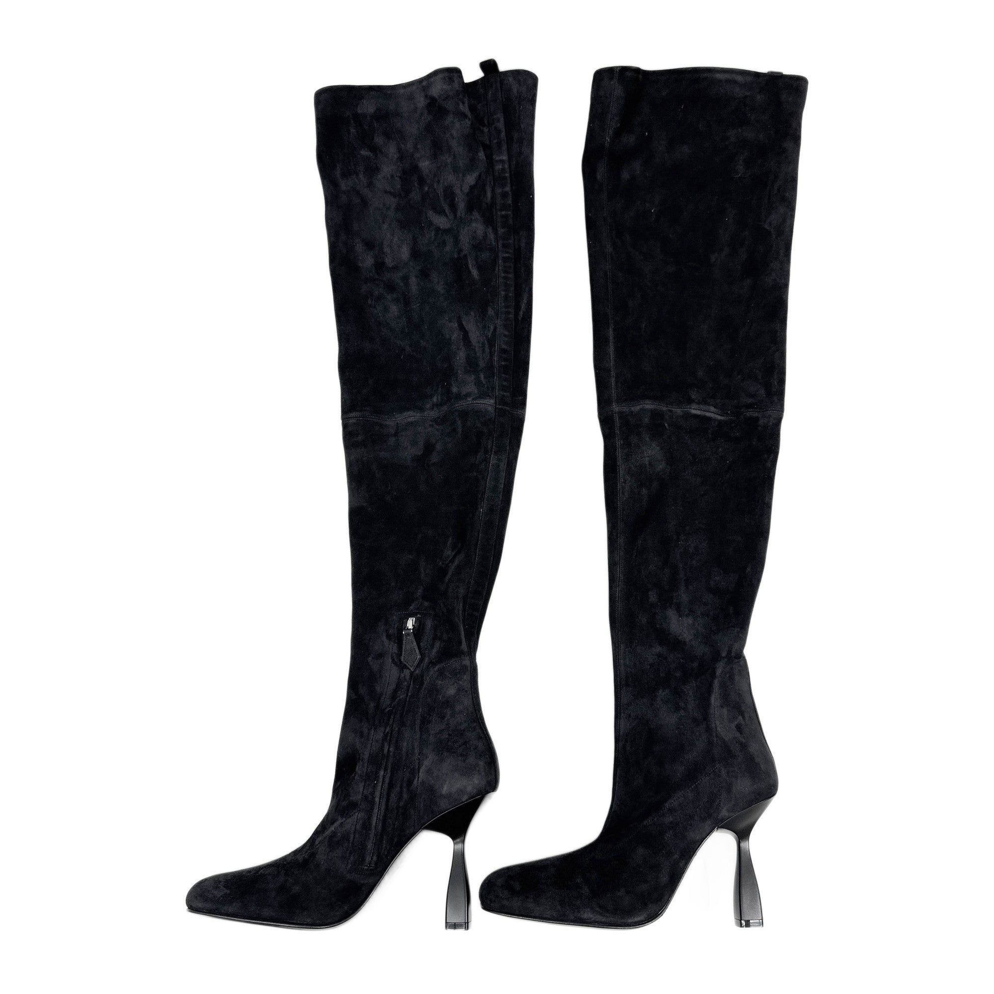 39 Black Suede Over the Knee Boots