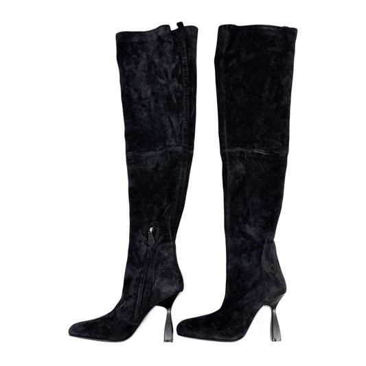 39 Black Suede Over the Knee Boots
