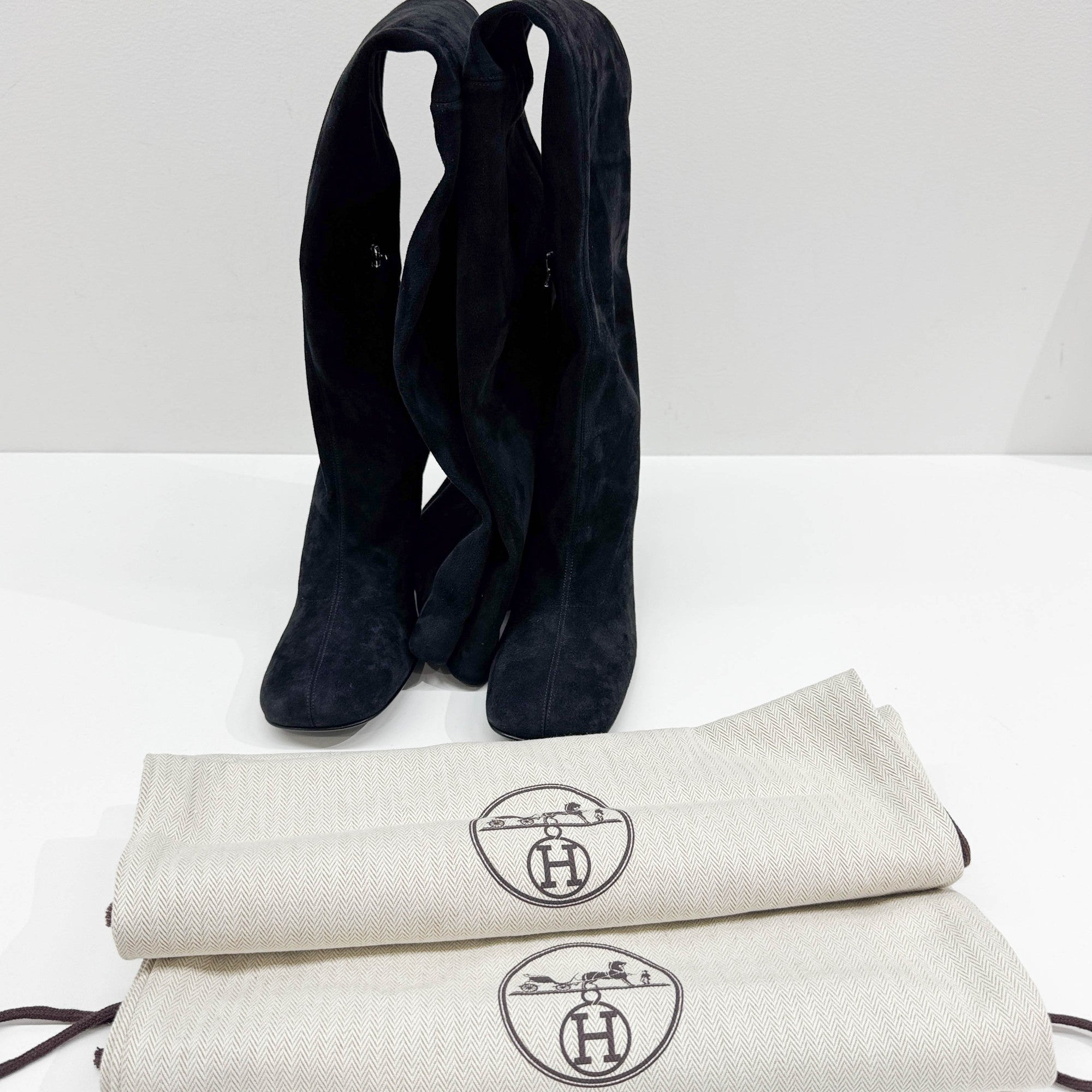 39 Black Suede Over the Knee Boots