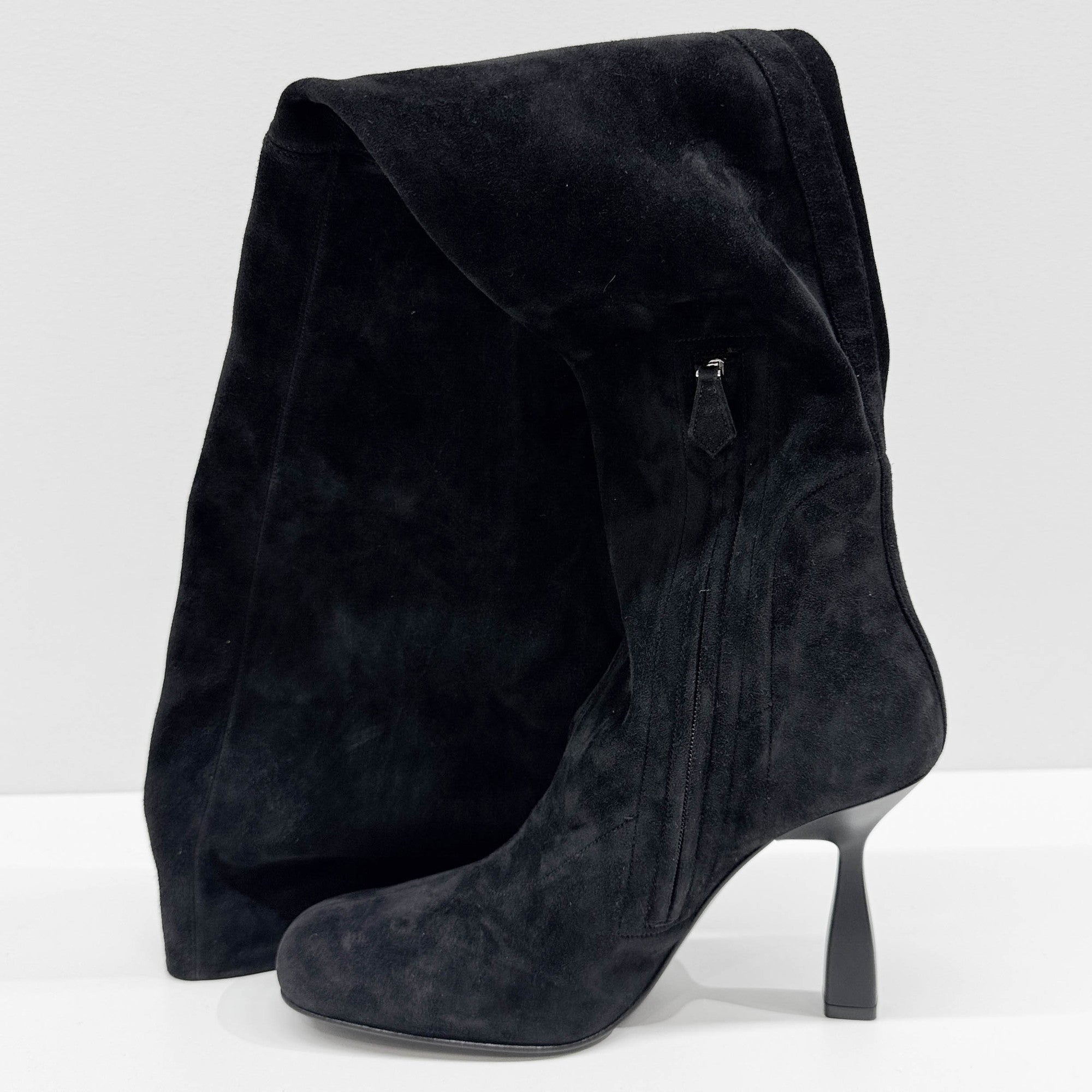 39 Black Suede Over the Knee Boots