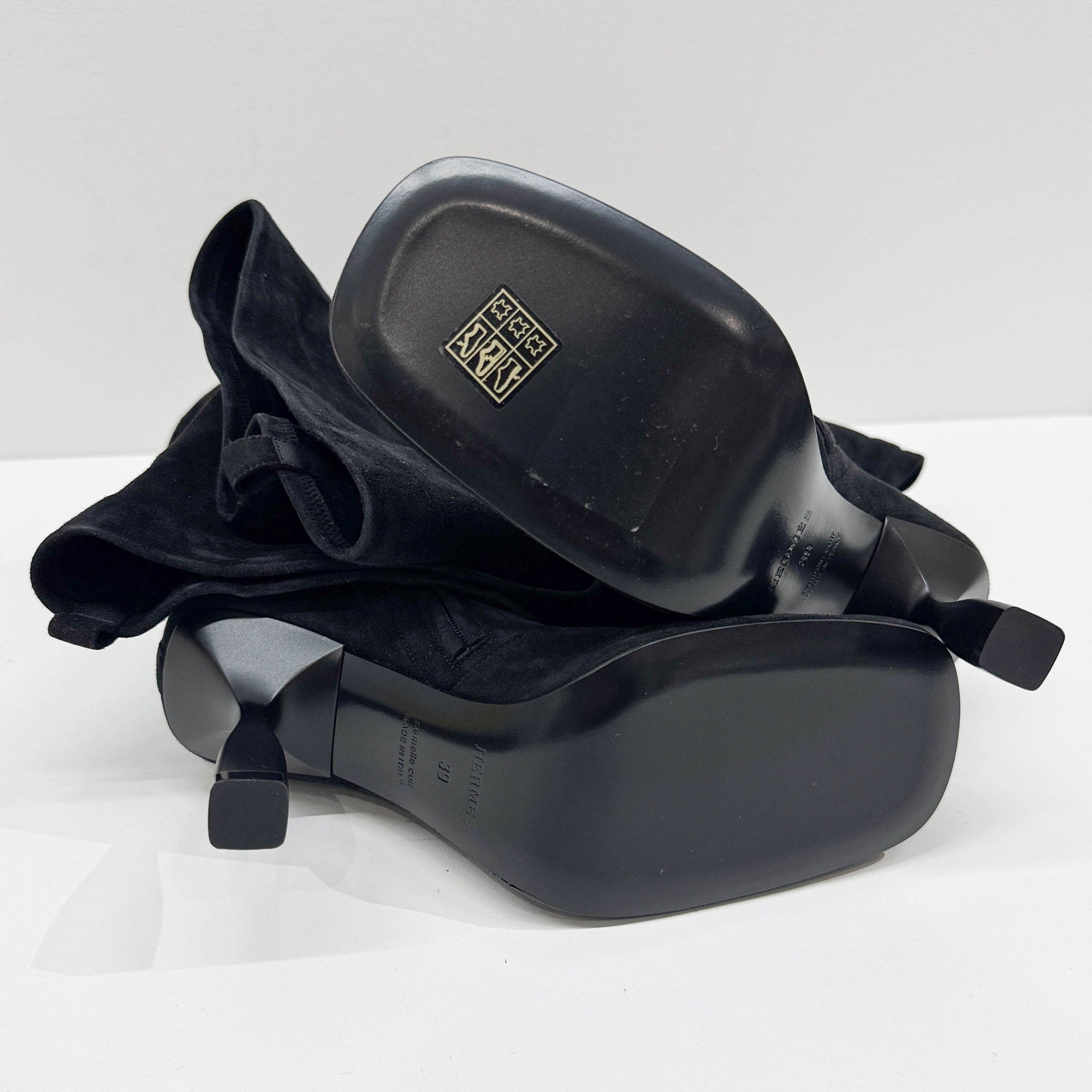 39 Black Suede Over the Knee Boots