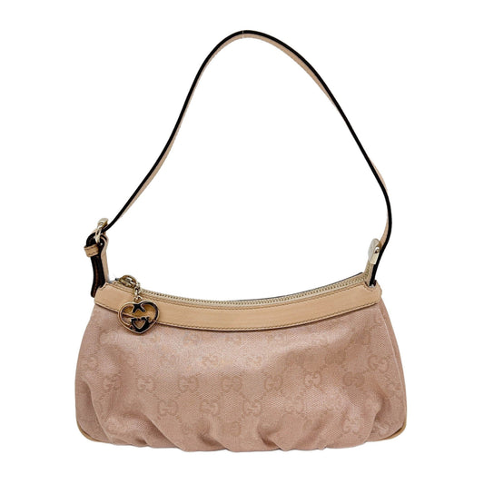 Lovely Heart Pink GG Canvas Shoulder Bag