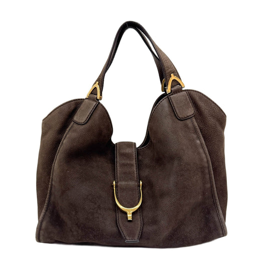 Stirrup Brown Leather Shoulder Bag