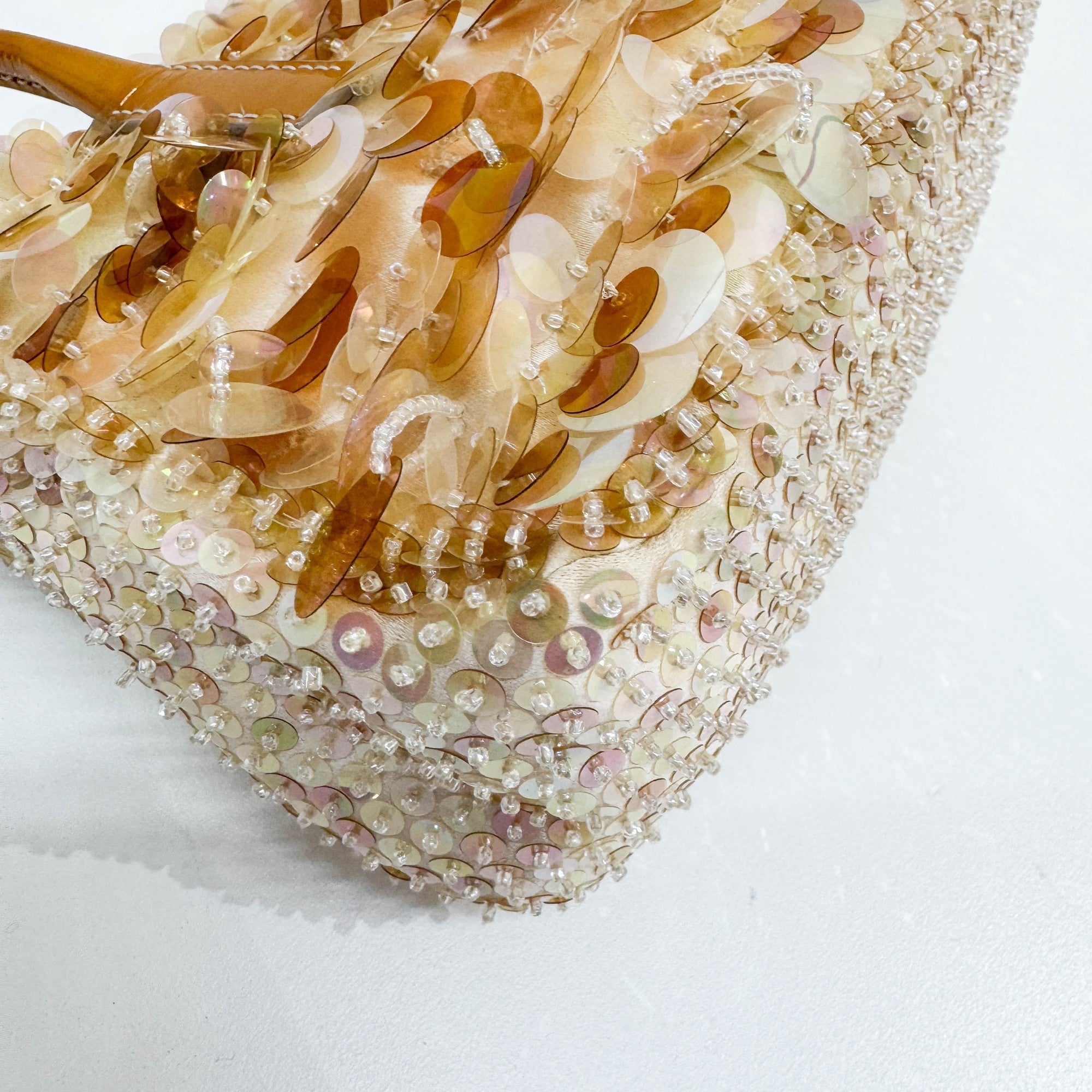 Orange Beads & Sequins Hand Bag