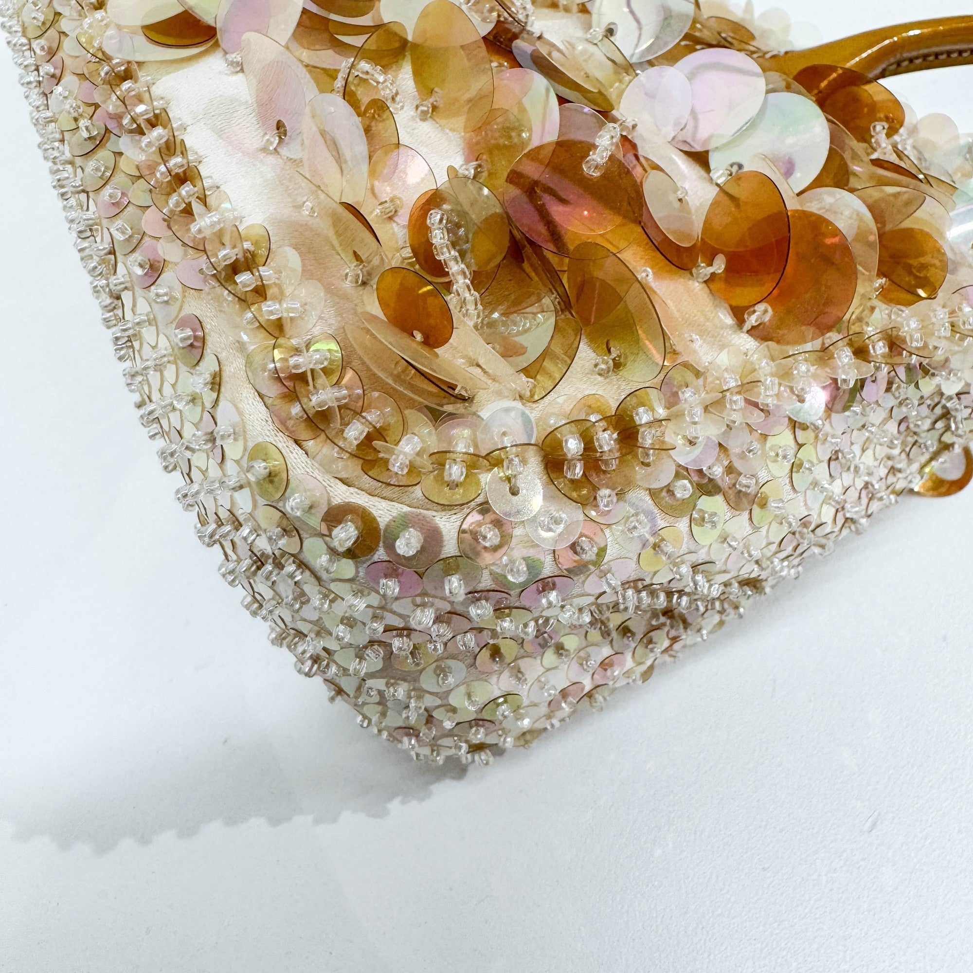 Orange Beads & Sequins Hand Bag