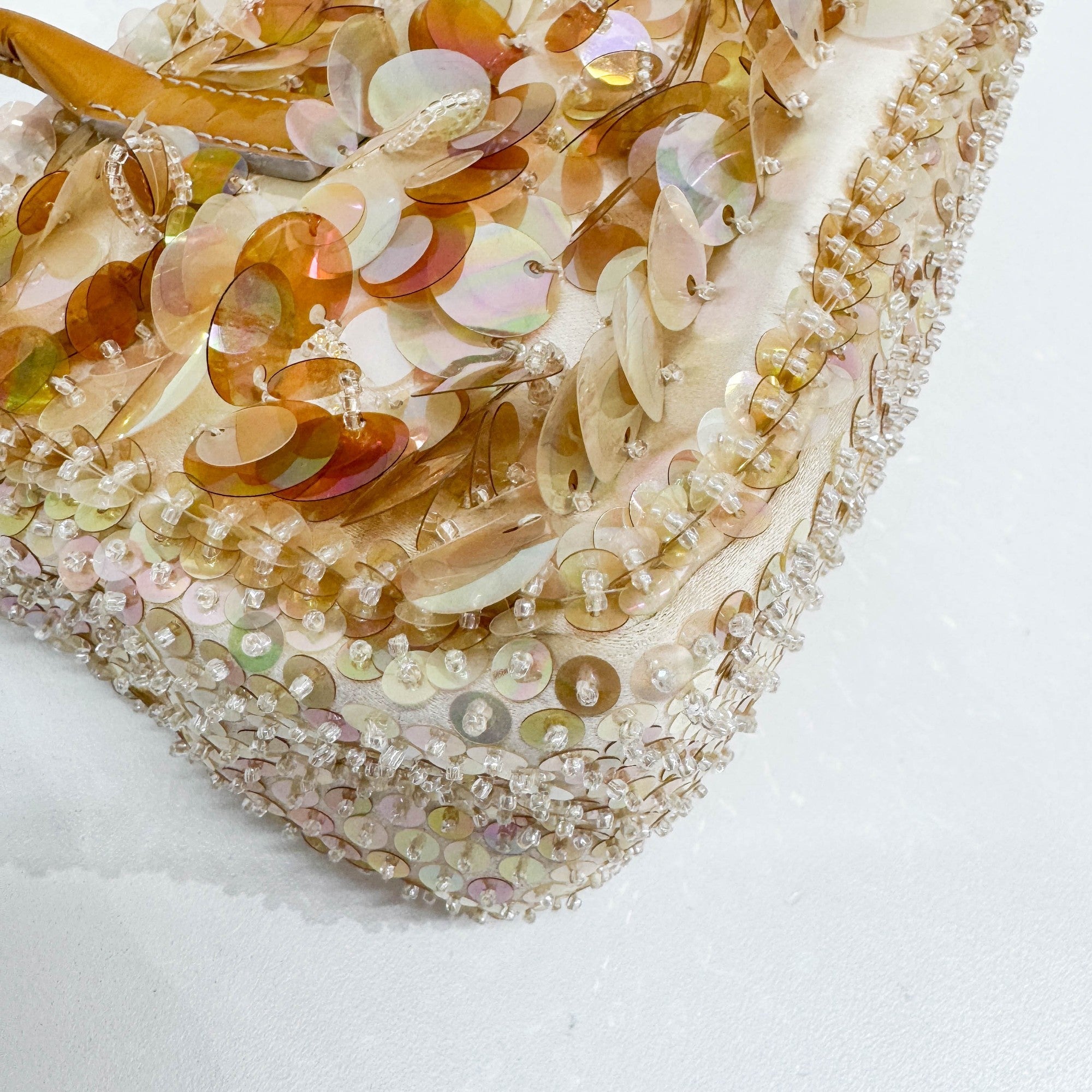 Orange Beads & Sequins Hand Bag