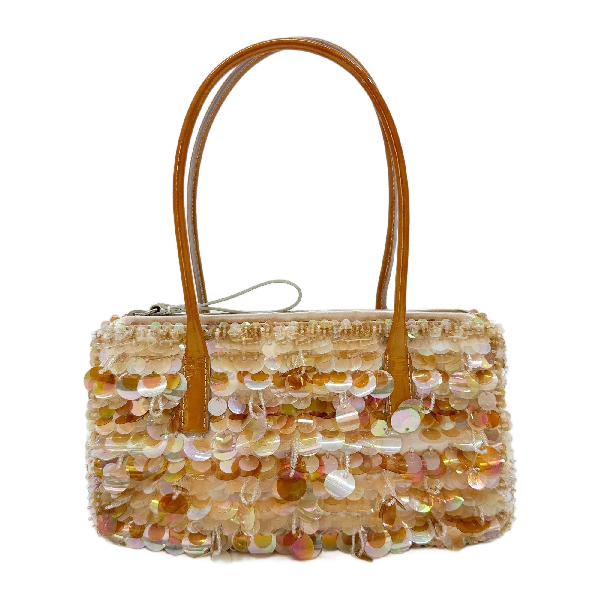Orange Beads & Sequins Hand Bag