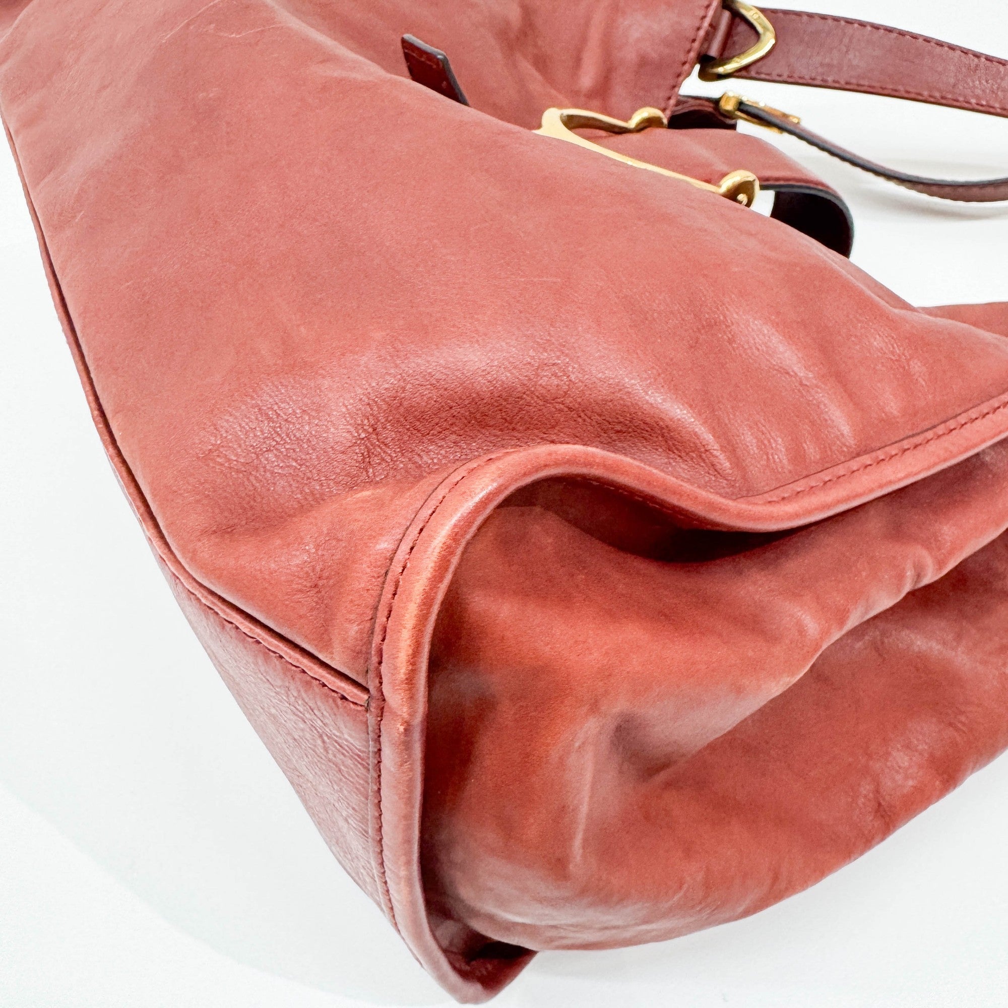 Stirrup Rust Leather Shoulder Bag
