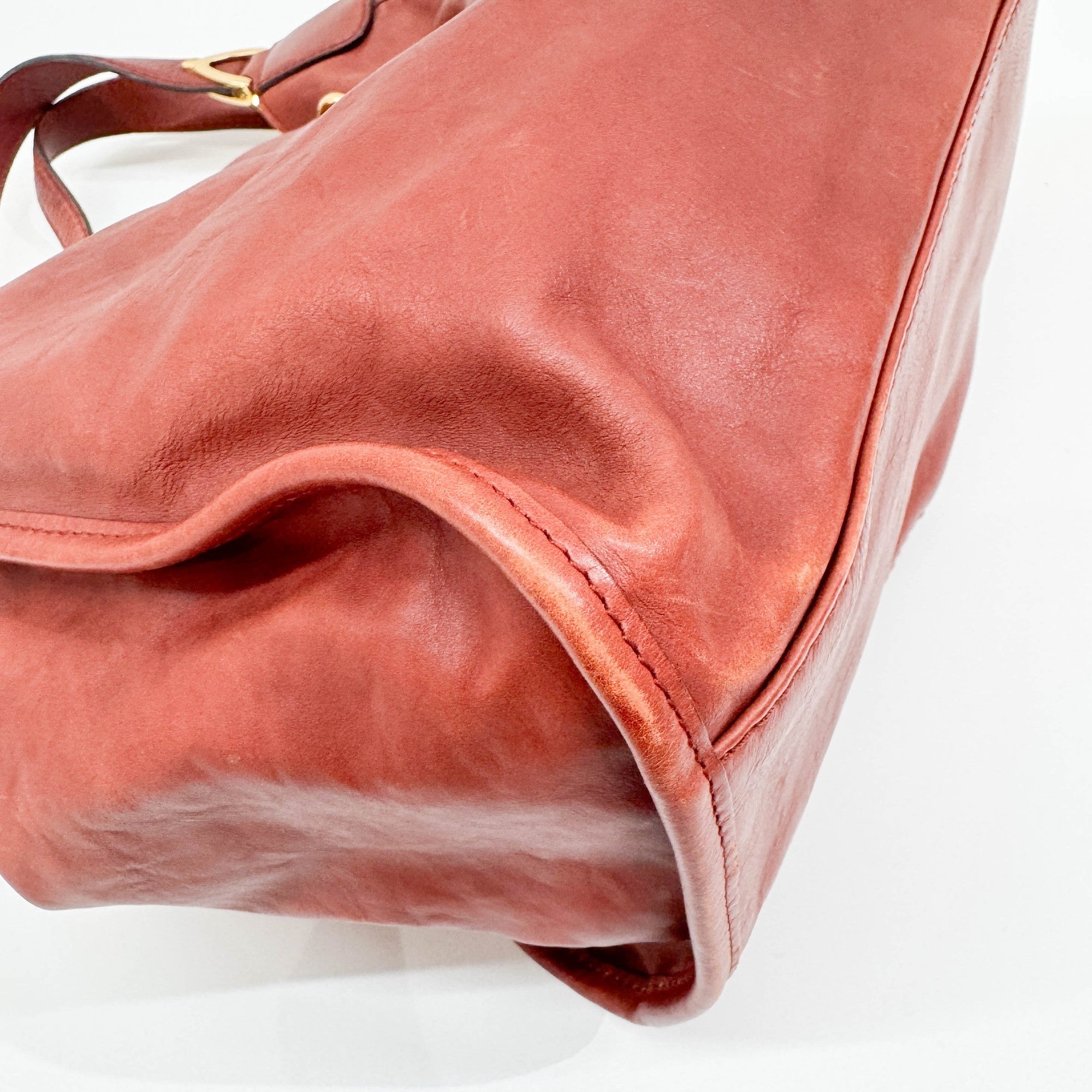 Stirrup Rust Leather Shoulder Bag