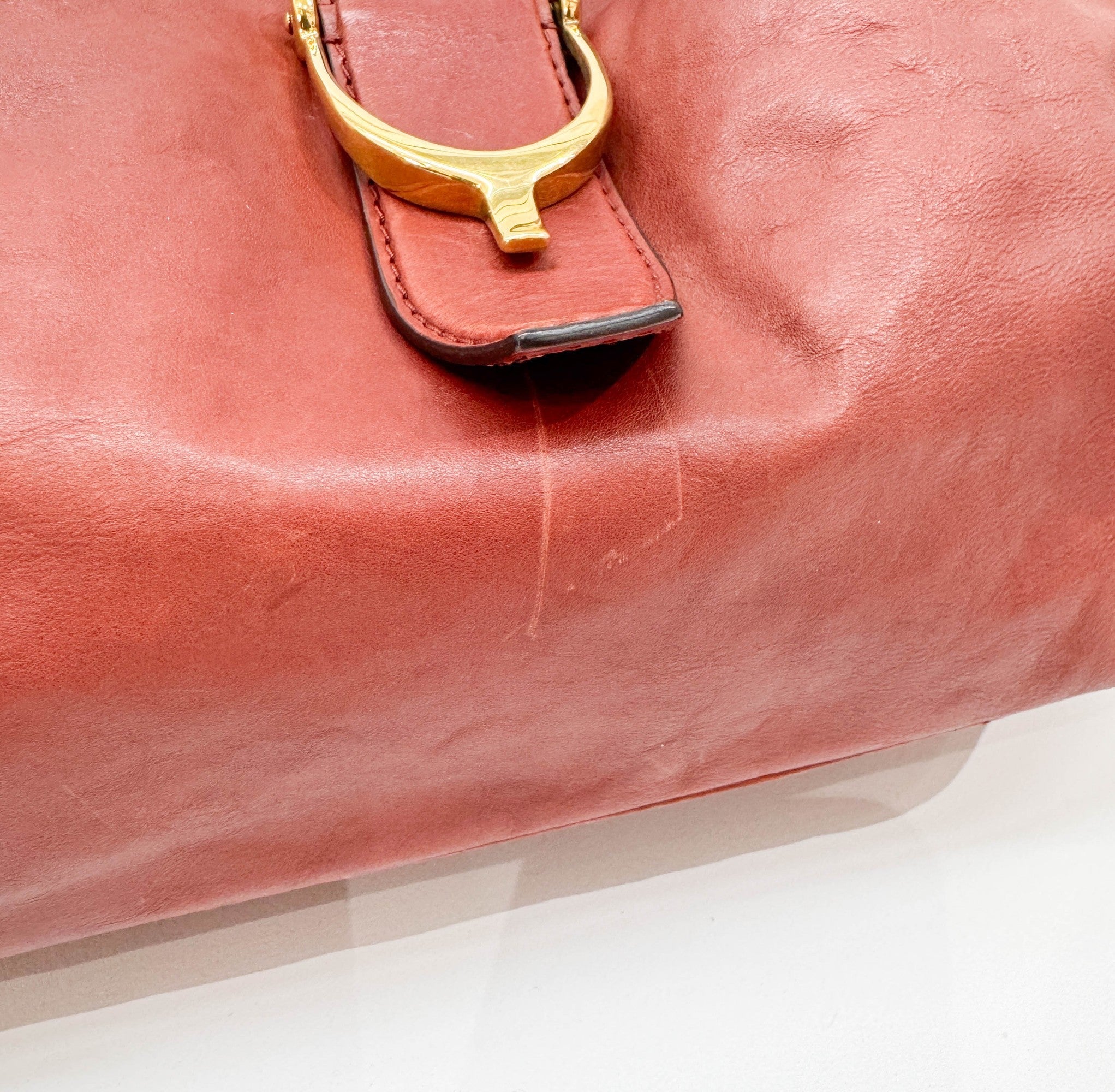 Stirrup Rust Leather Shoulder Bag