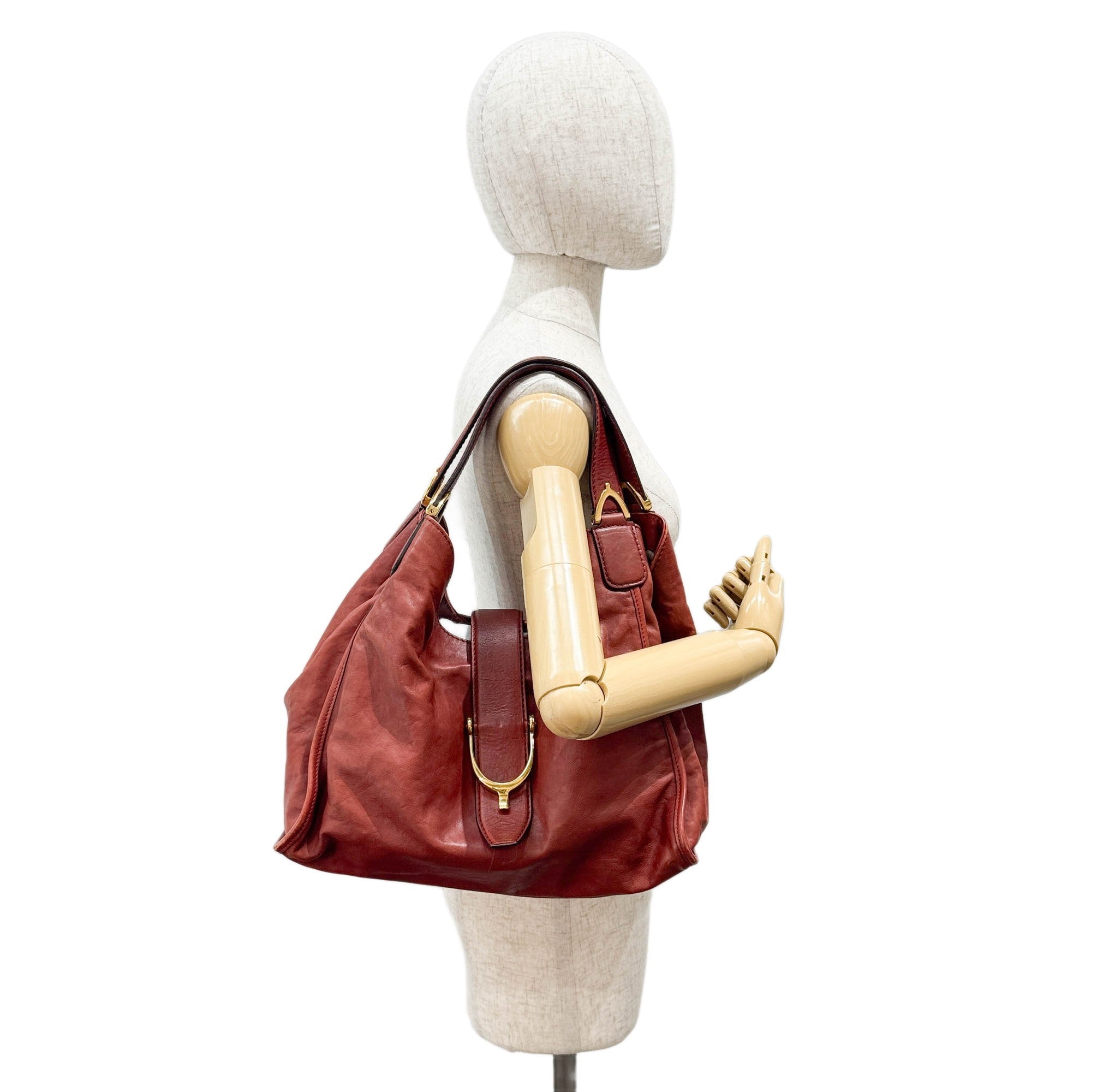 Stirrup Rust Leather Shoulder Bag