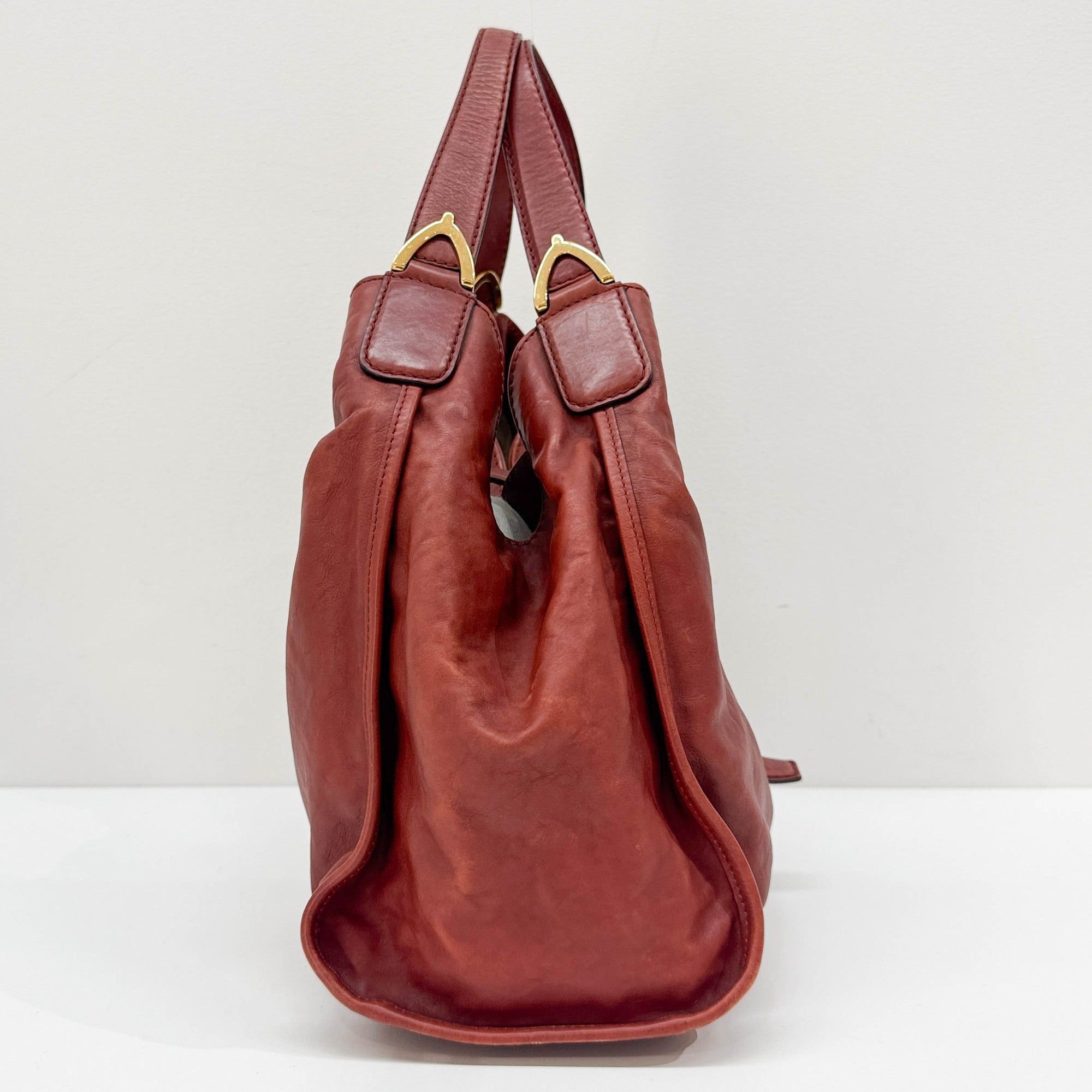 Stirrup Rust Leather Shoulder Bag