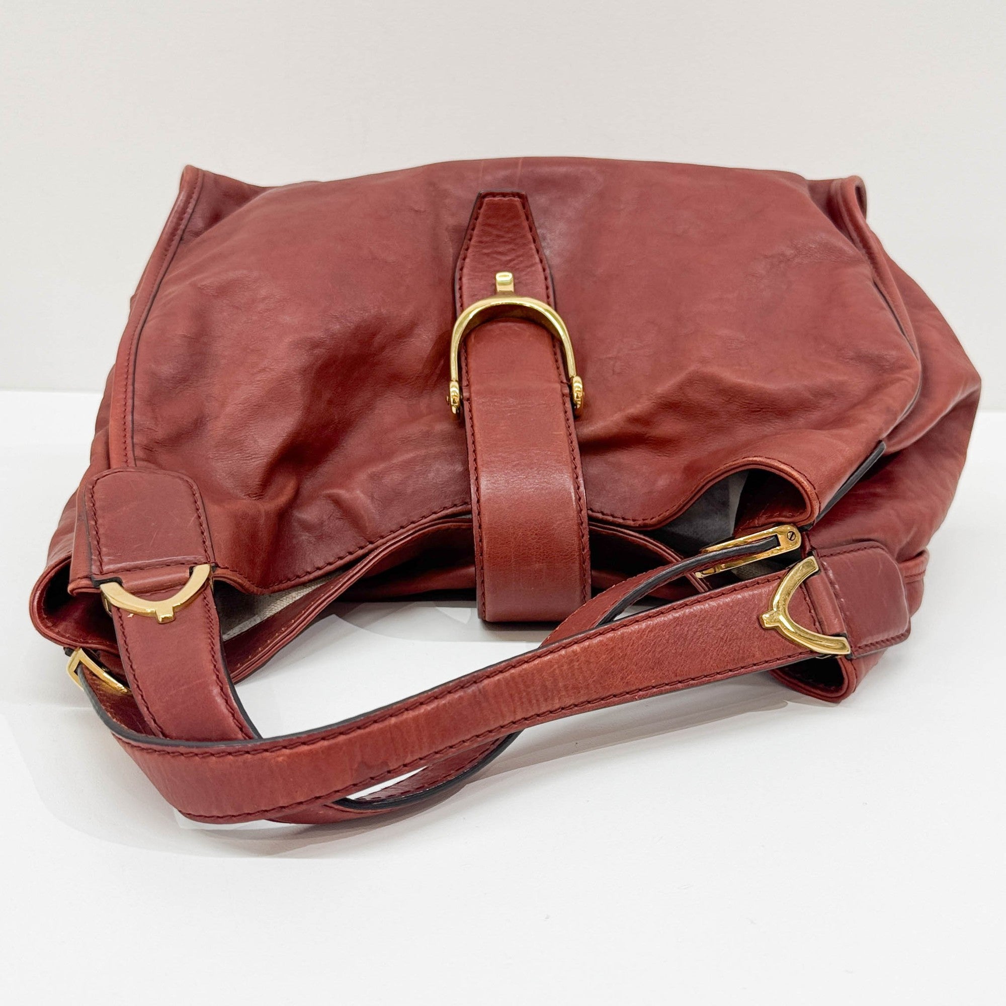 Stirrup Rust Leather Shoulder Bag